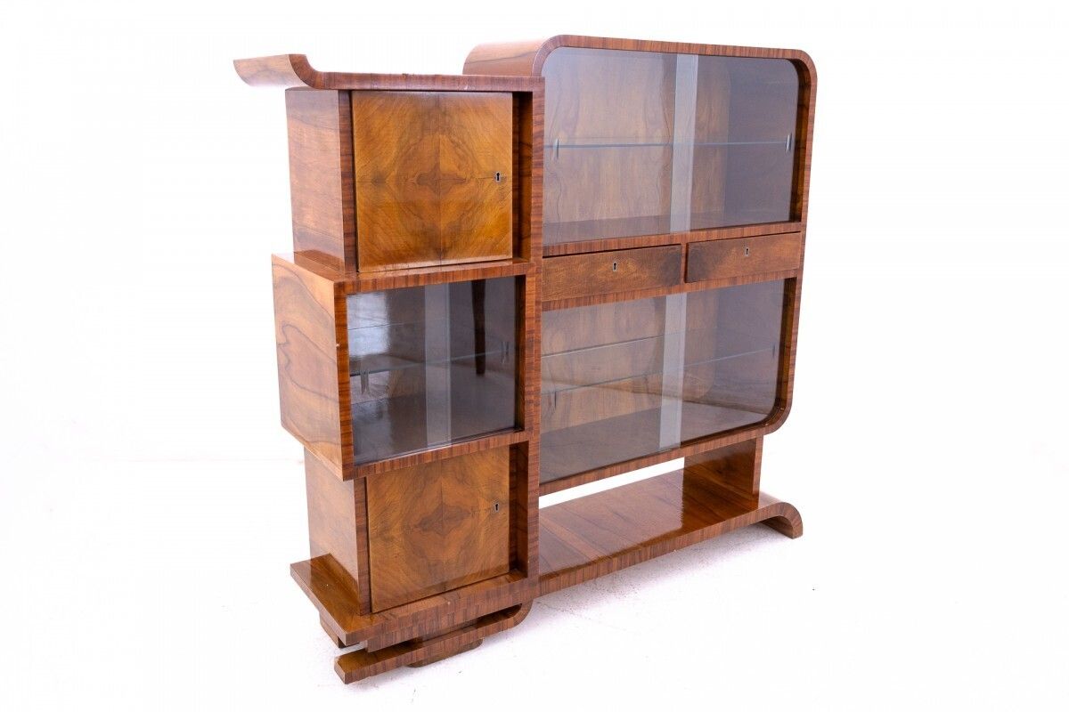 Unusual Art Deco Display Cabinet, Poland, 1930s. photo Furniture