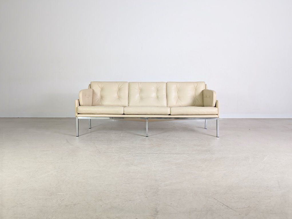 Original Roland Rainer Leather Sofa Couch, Wk Wohnen Vienna 1980 photo furniture