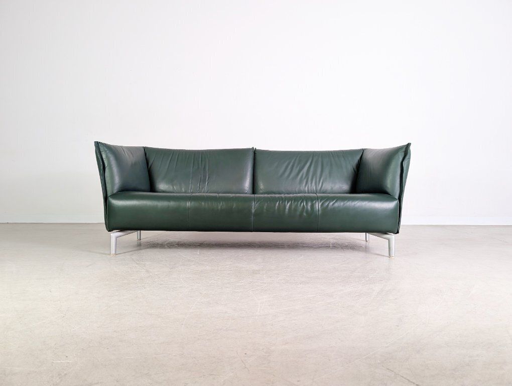 Original Rolf Benz Sofa, Leather Design Couch, Dark Green, Two Seater photo Furniture