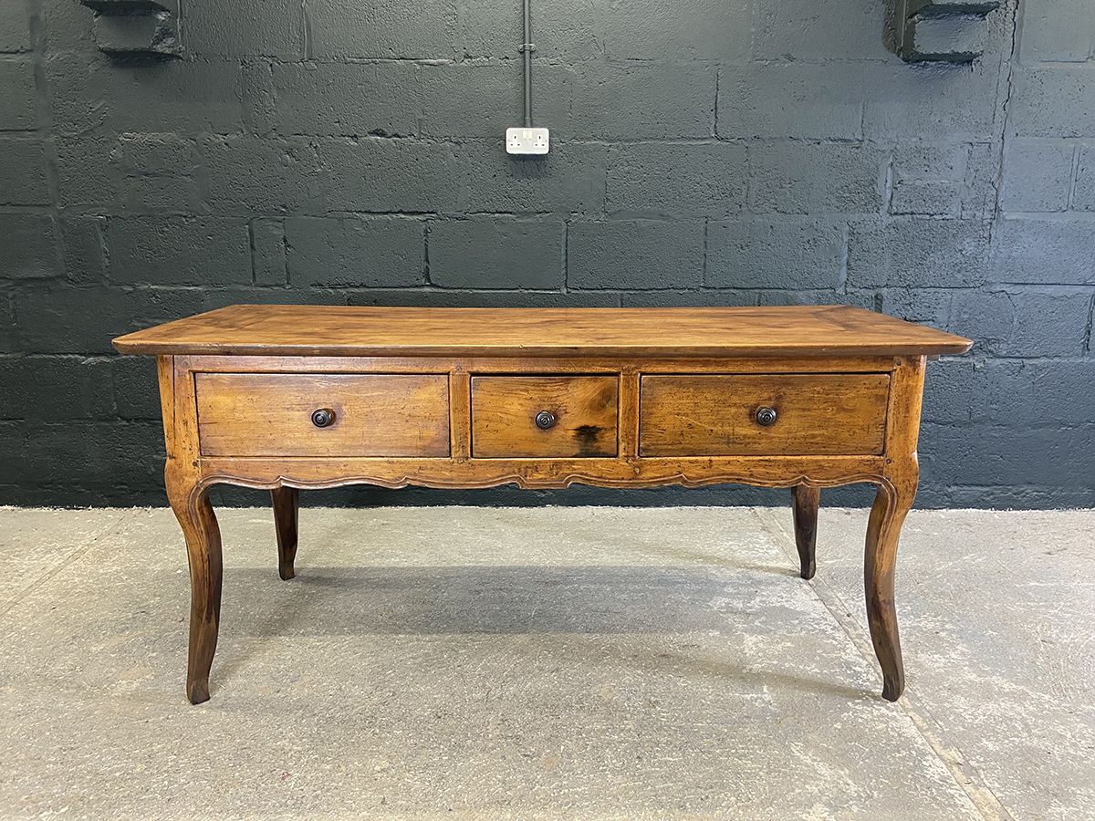 French Provincial Walnut Serving Table With Side Slide, Circa 1880 photo furniture