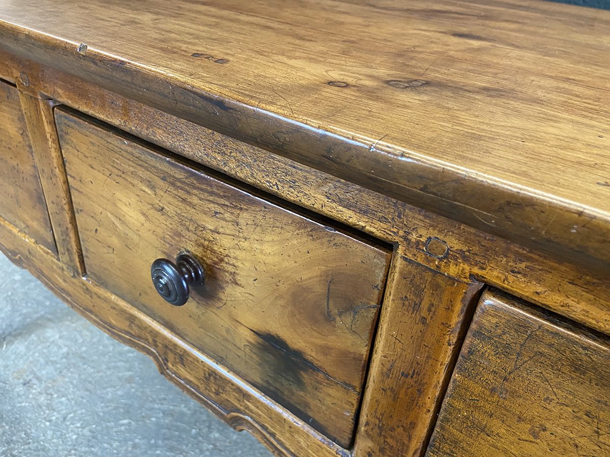 photo furniture French Provincial Walnut Serving Table With Side Slide, Circa 1880