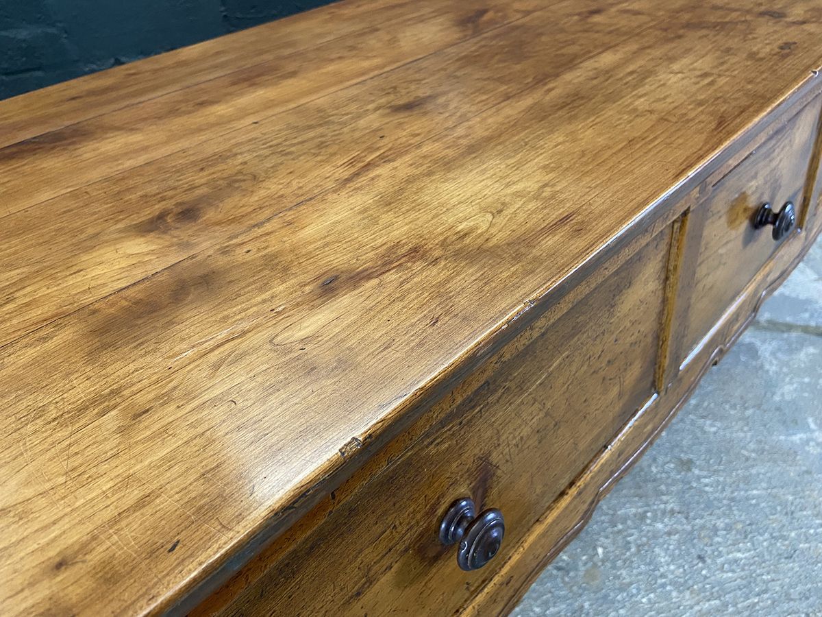 photo for sale French Provincial Walnut Serving Table With Side Slide, Circa 1880