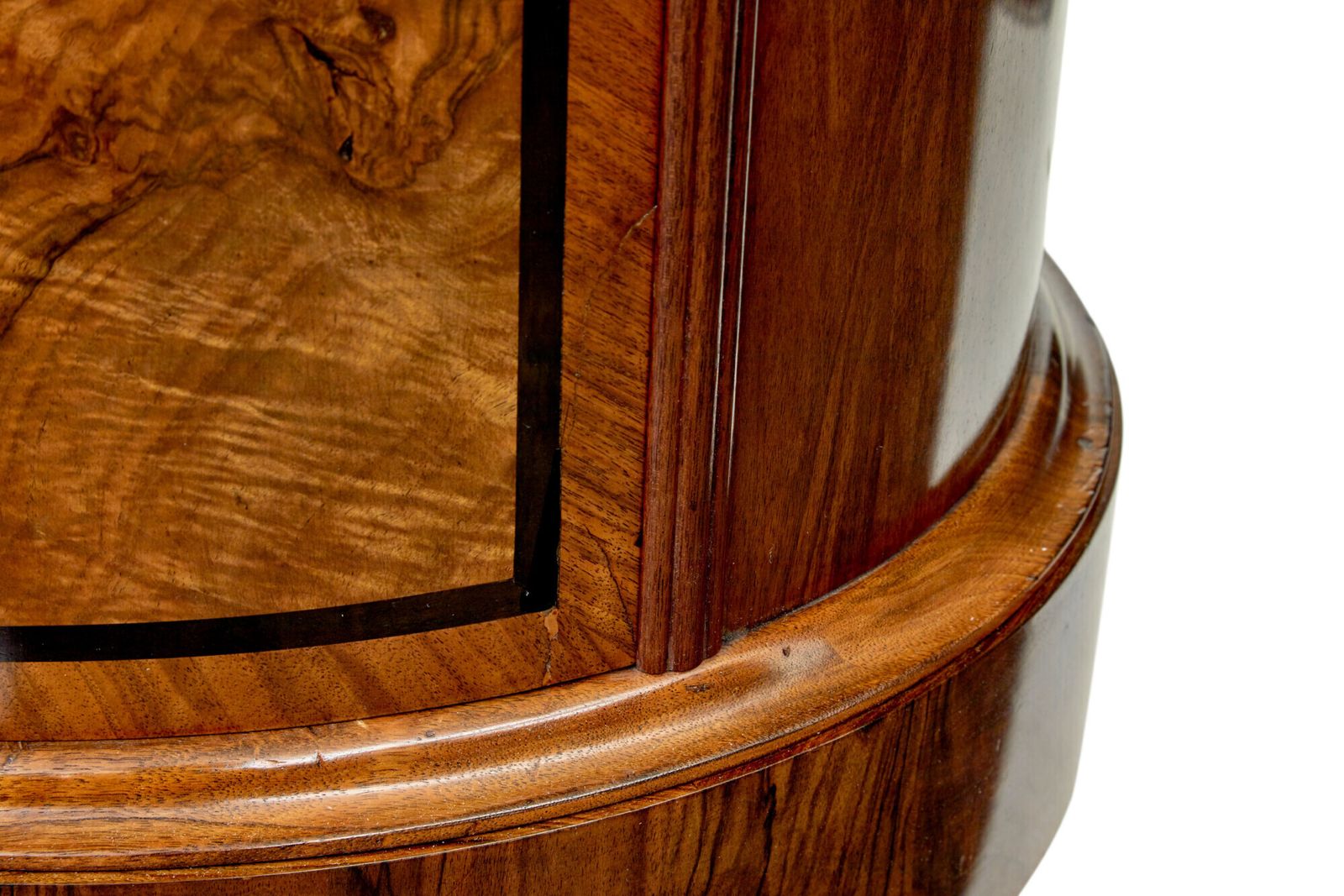 19e-eeuwse piedestalkast in wortelnoot photo furniture
