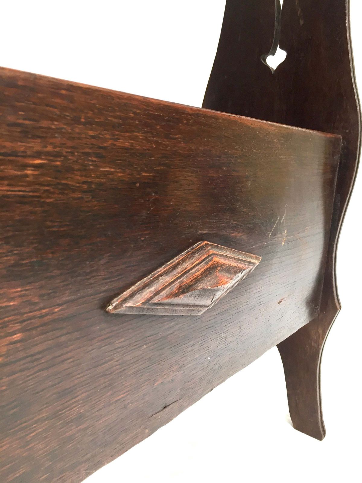 photo furniture Antique Edwardian Wooden Book Trough / Bookshelf / Magazine Rack / Shelf C.1900