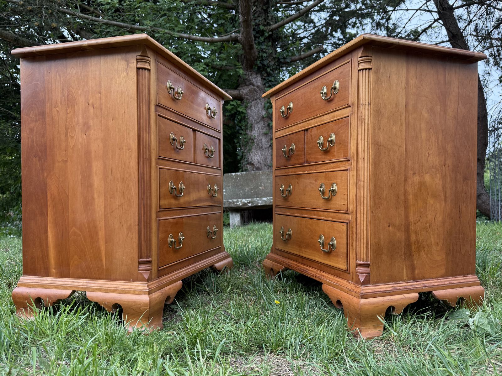 photo for sale Pair Of Regency Style Bedside Tables Chest Of Drawers Stickley Side Tables