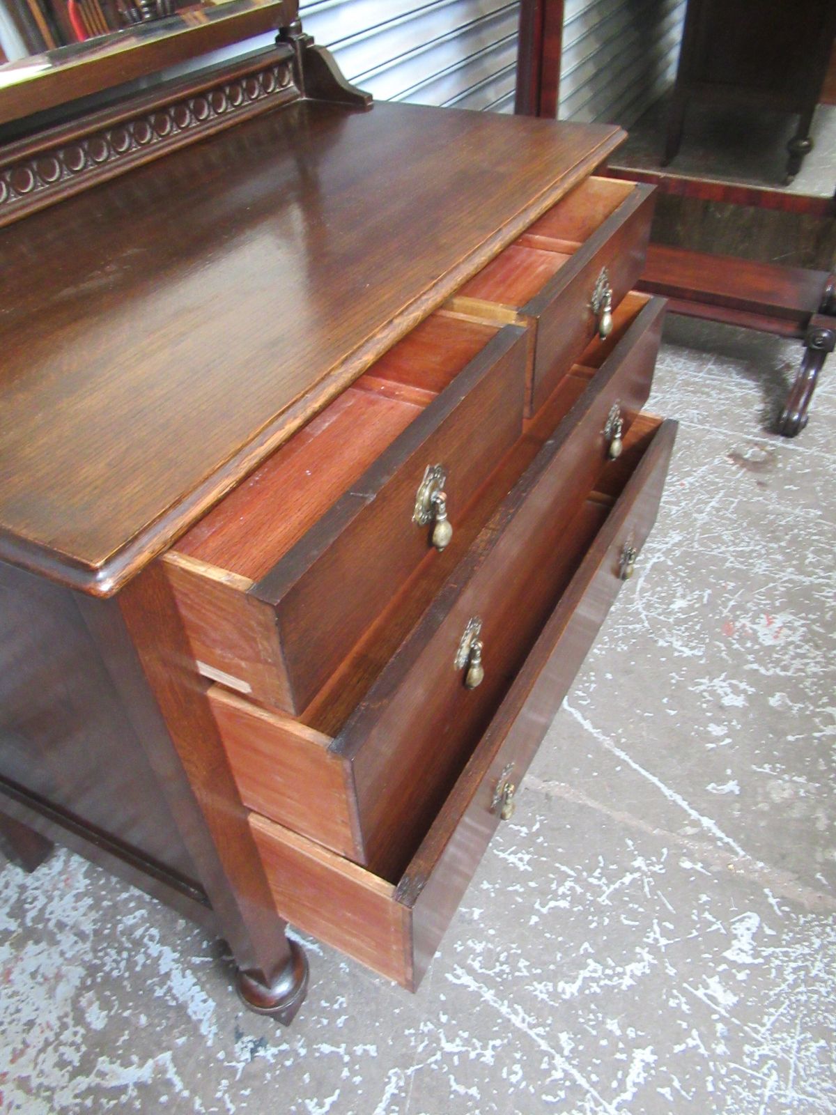 Furniture Vintage Oak  1930s Dressing Table photo