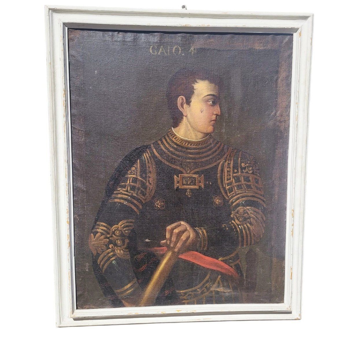 Portrait de Caligula, empereur, en armure, H. 156 cm, Italie, XVIIe siècle