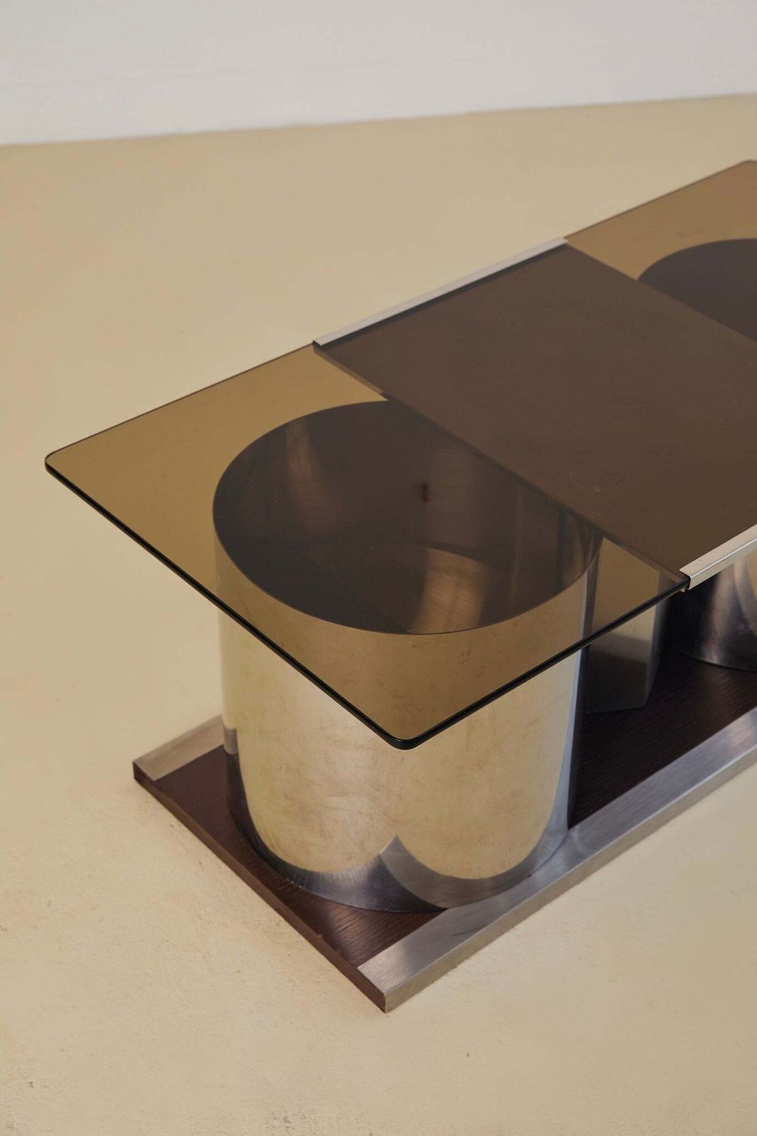 Chrome And Glass Coffee Table Forming Bar By Lodovico Acerbis photo furniture