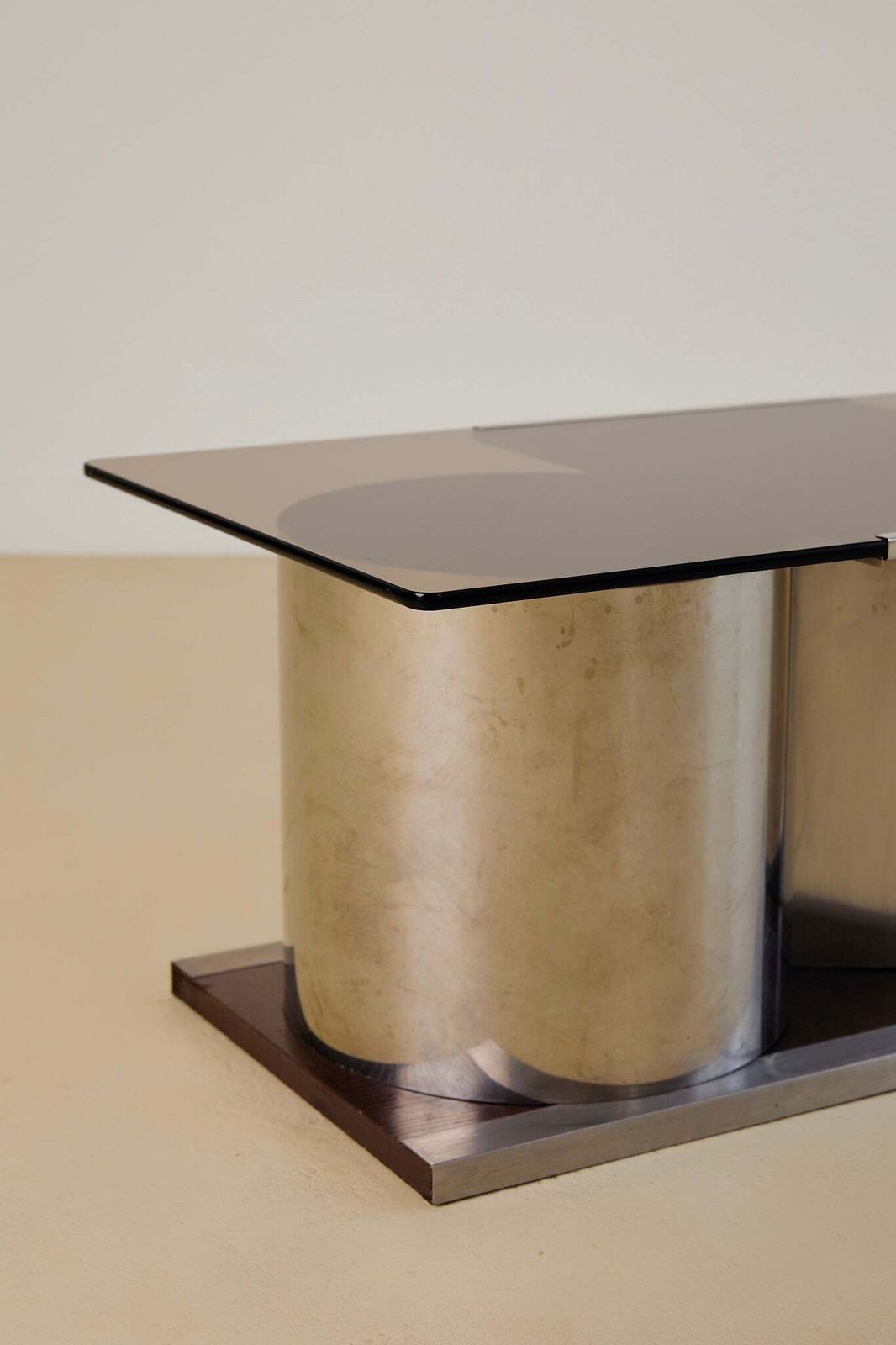 Chrome And Glass Coffee Table Forming Bar By Lodovico Acerbis photo vinterior
