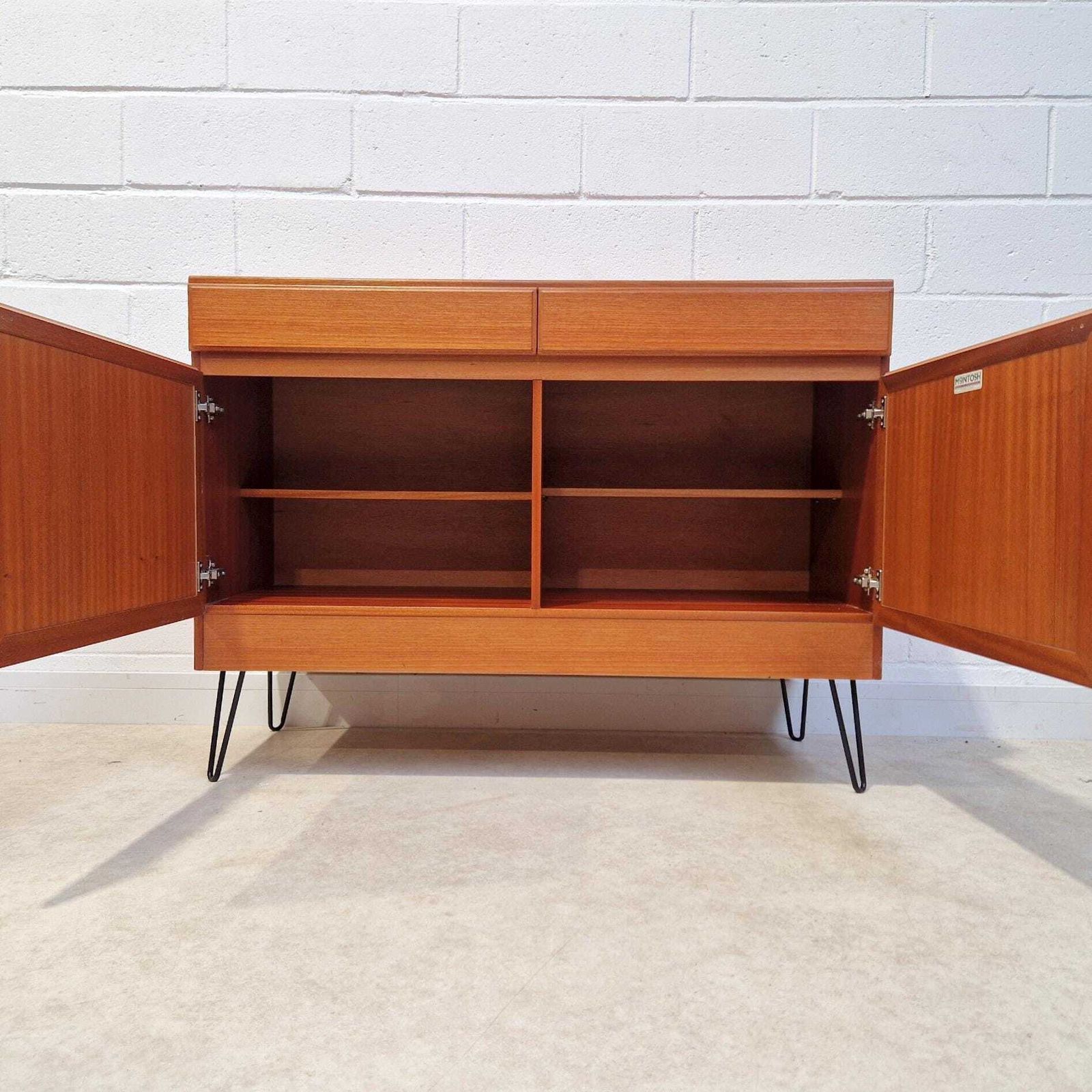 McIntosh Kelvin Vintage Mid Century Golden Teak Compact Sideboard Cabinet Credenza Pg206 photo Furniture