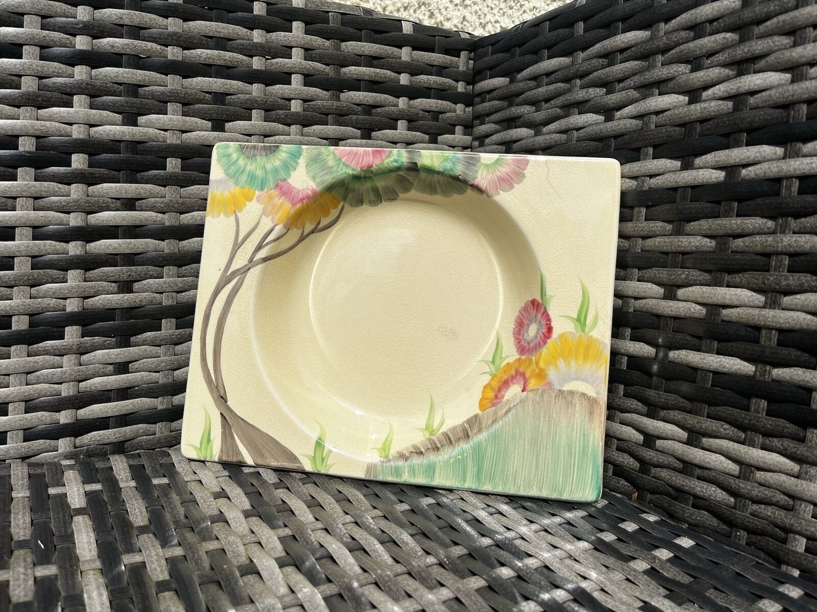 C1934 Art Deco Clarice Cliff Pottery Aurea Pattern 10.75" Biarritz Plate Dish photo vinterior