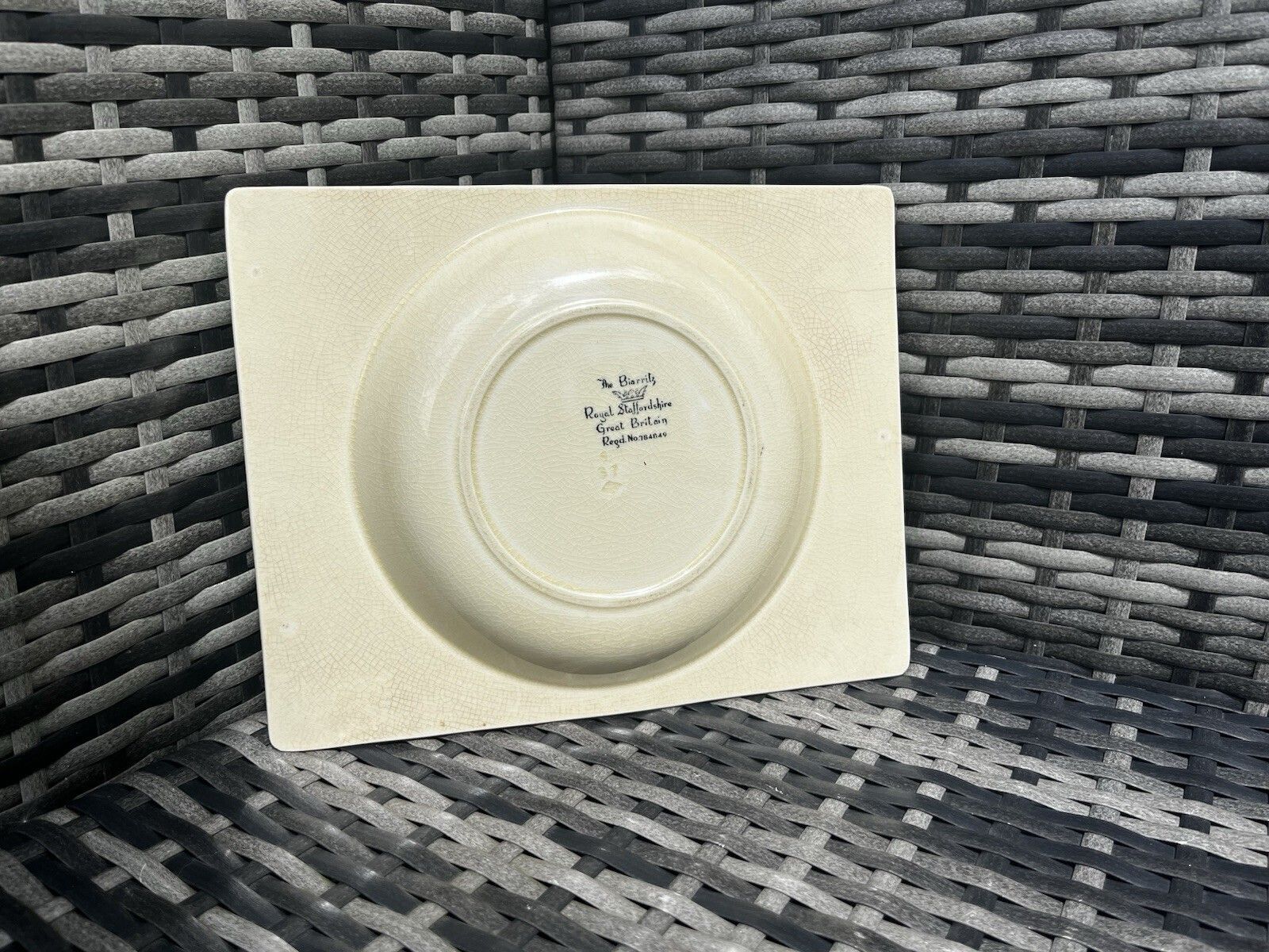 C1934 Art Deco Clarice Cliff Pottery Aurea Pattern 10.75" Biarritz Plate Dish photo vintage