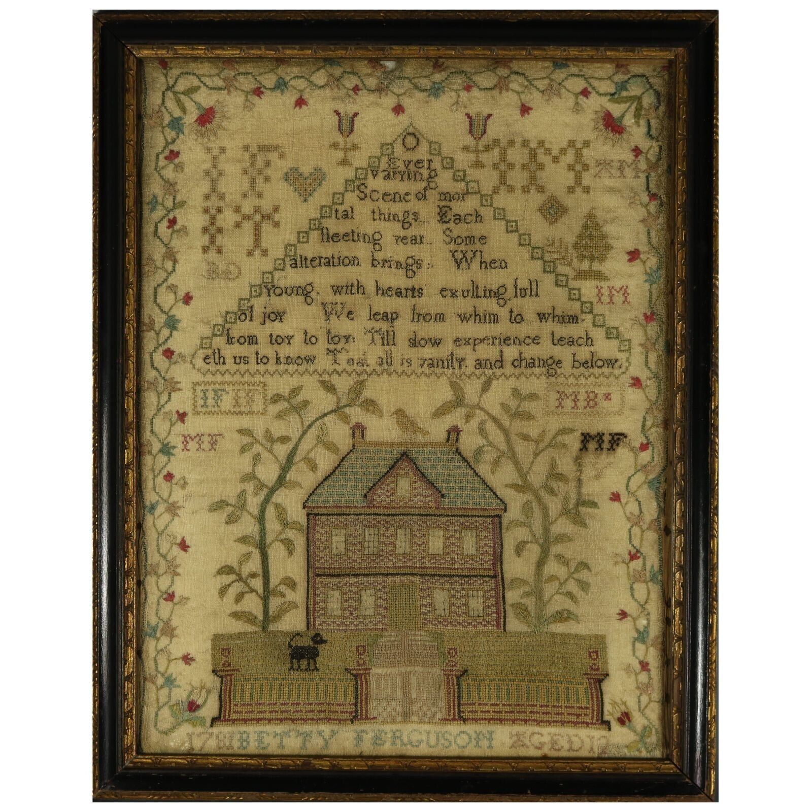 Antiek Schots borduurwerk, 1781, door Betty Ferguson