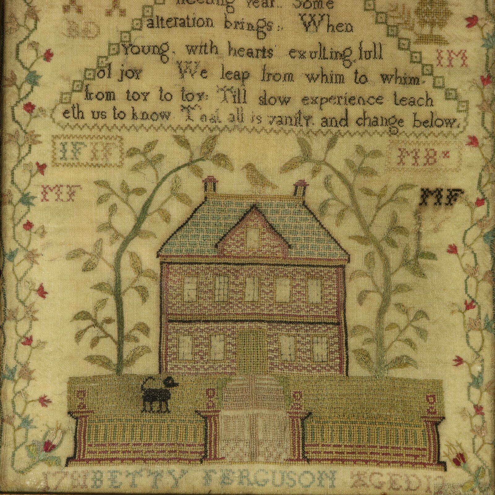 Antique Scottish Sampler, 1781, By Betty Ferguson photo for sale