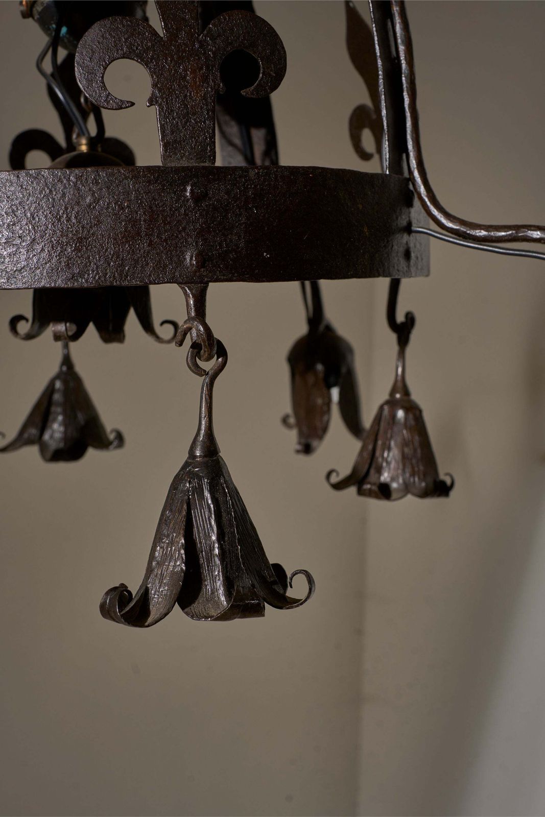 Early 20th Century Estate Made Blacksmith Hanging Light photo furniture