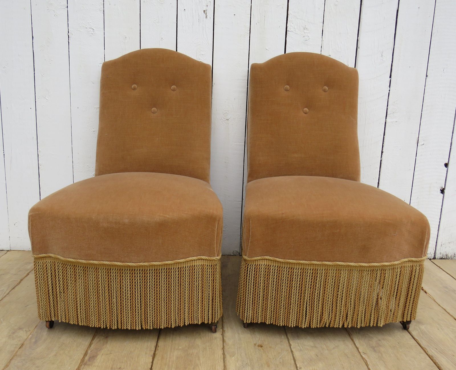 Pair Of Antique Napoleon III Slipper Chairs photo furniture
