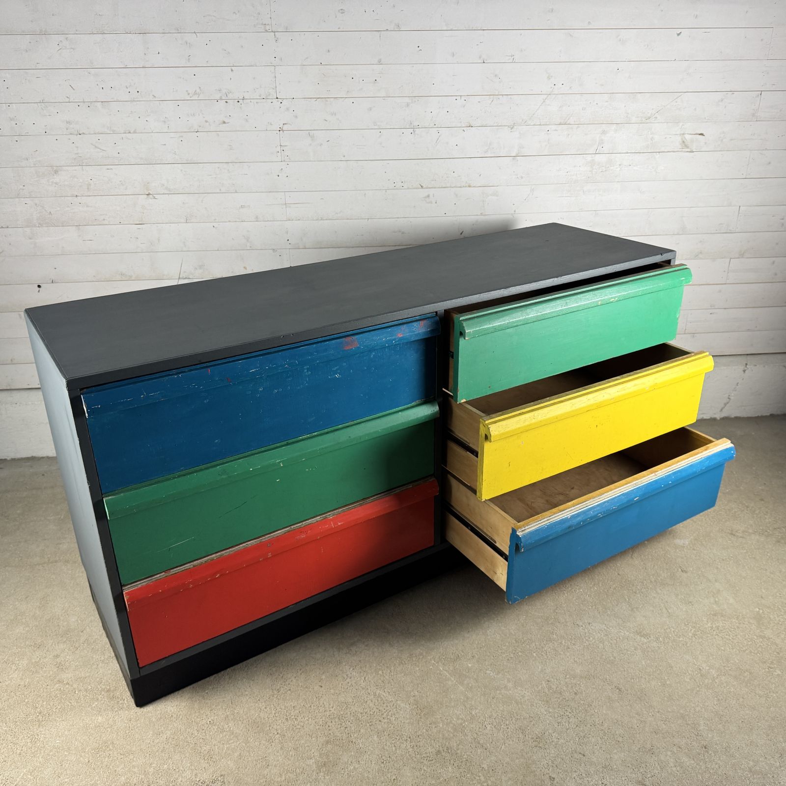 Vintage Painted School Drawers Unit photo for sale