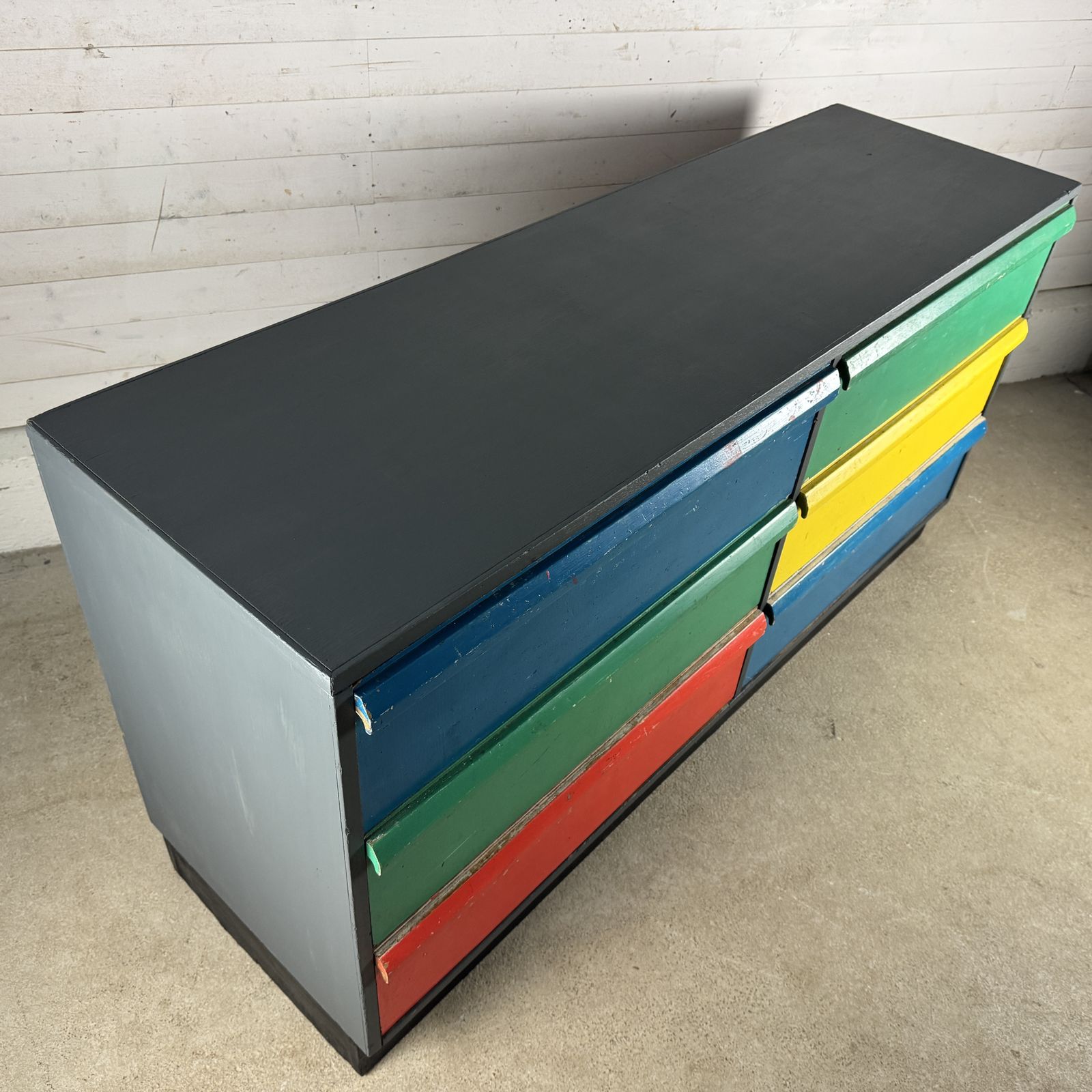 Vintage Painted School Drawers Unit photo 825.0