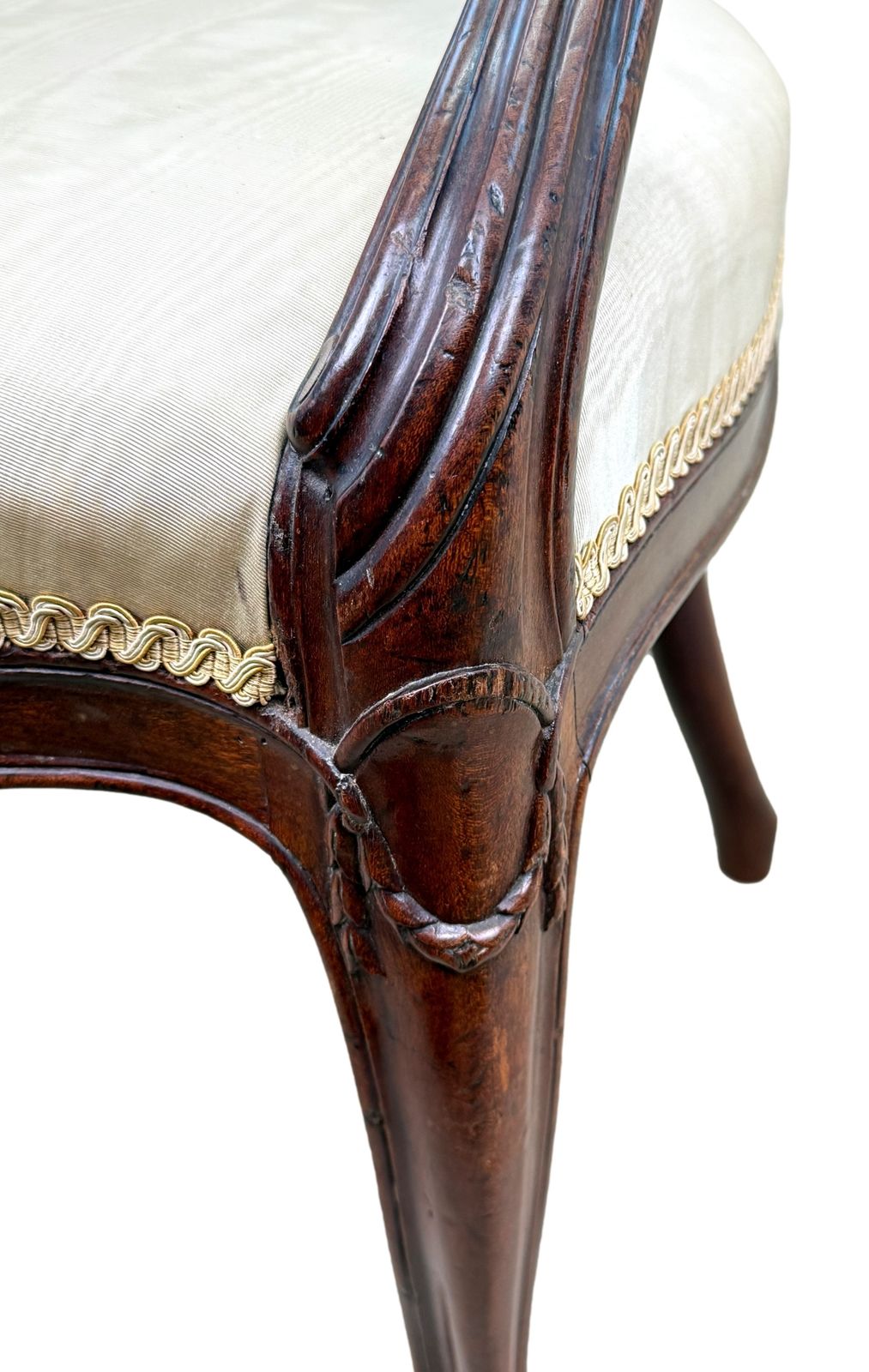 Georgian 18th Century English Hepplewhite Mahogany Salon Chair (England, Circa 1780) photo vintage