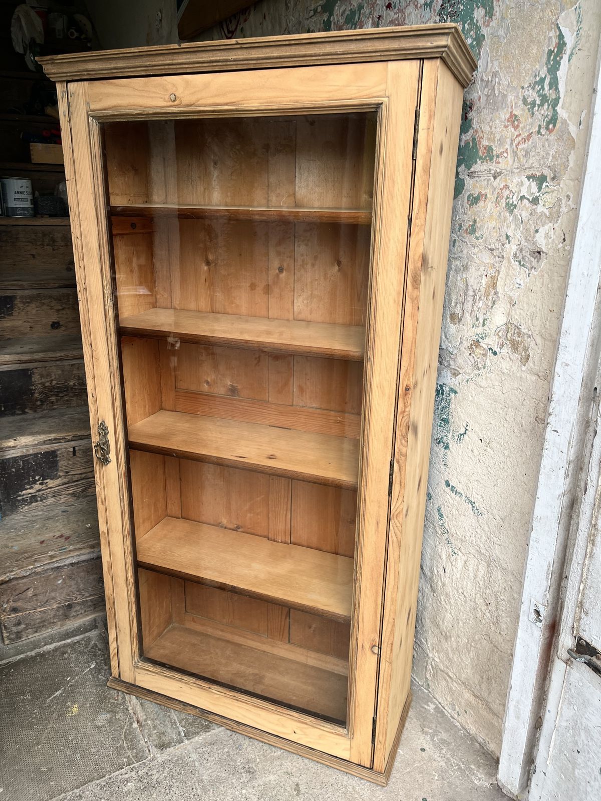Victorian Pine Display Cabinet