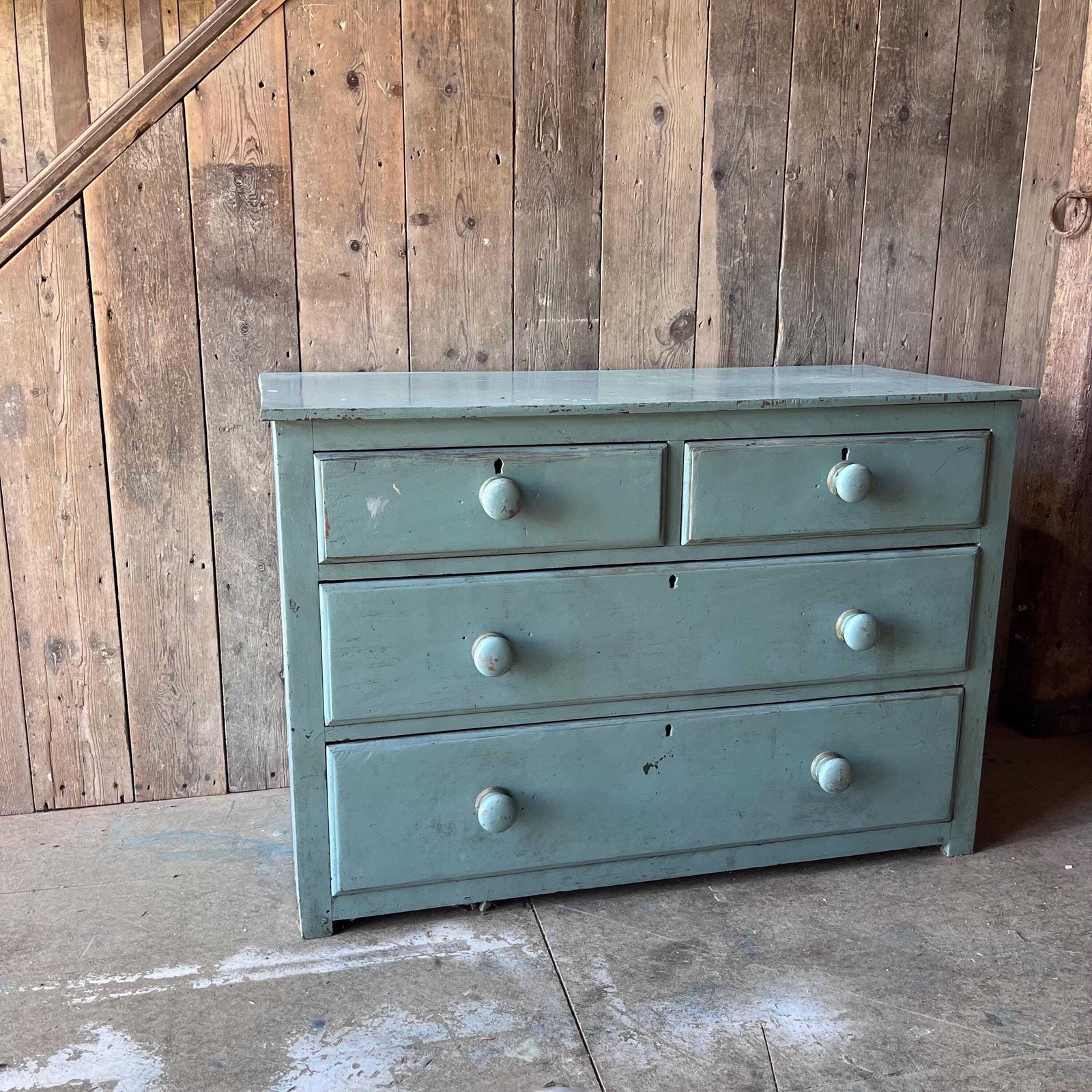 Victorian Painted Pine Chest Of Drawers photo for sale