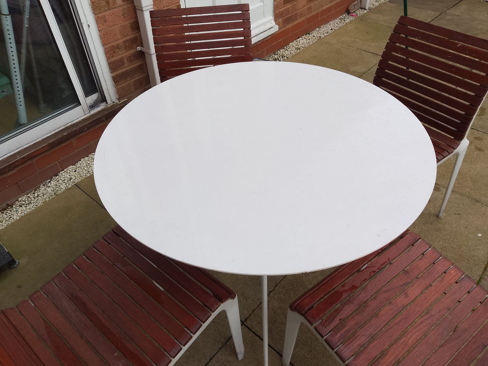 Mid Century Italian Outside  / Inside Alias Aluminium Dining Table And Chairs photo for sale