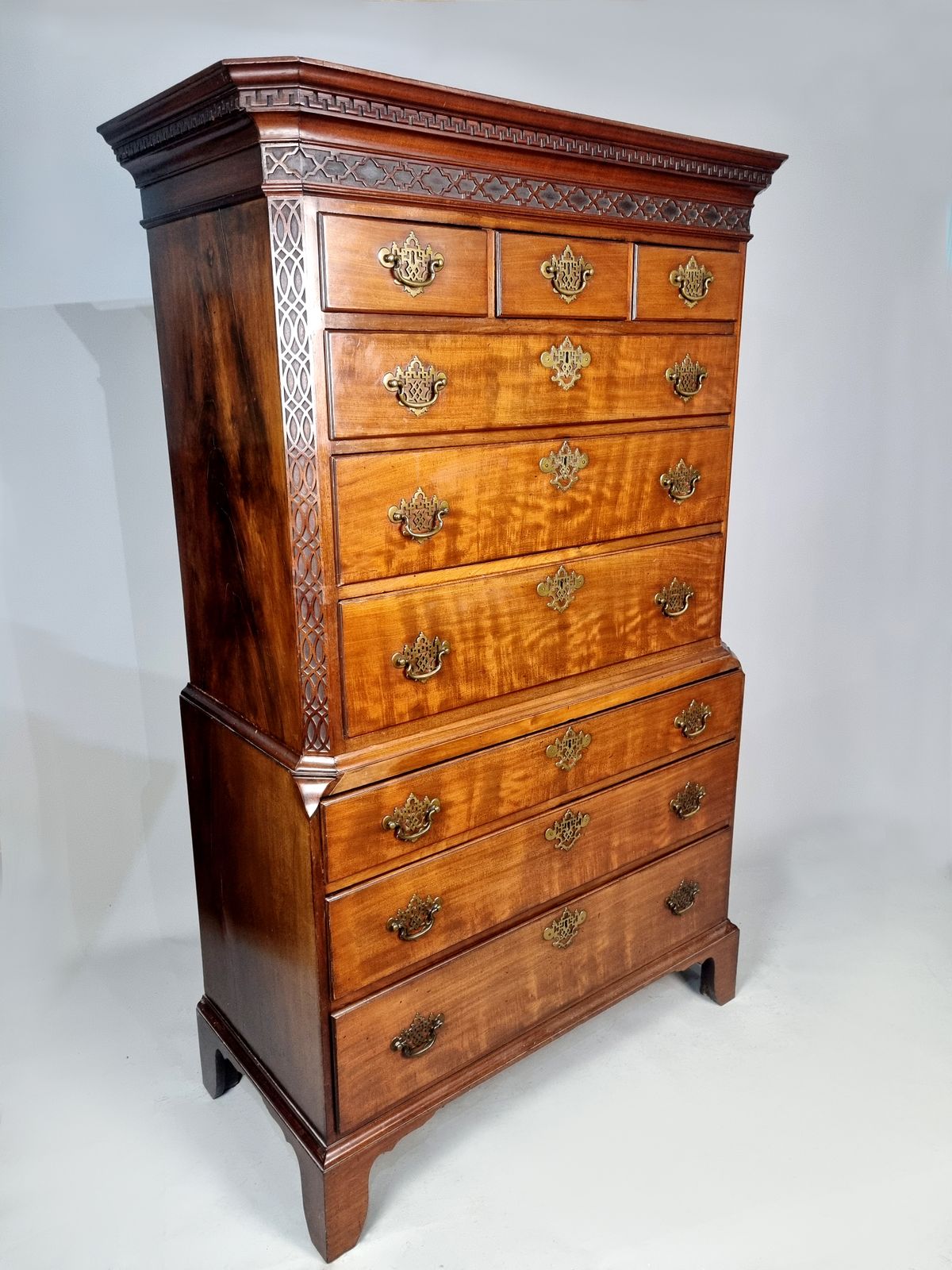 Beautiful Dated “Chippendale” George III Chest On Chest C.1760 photo for sale