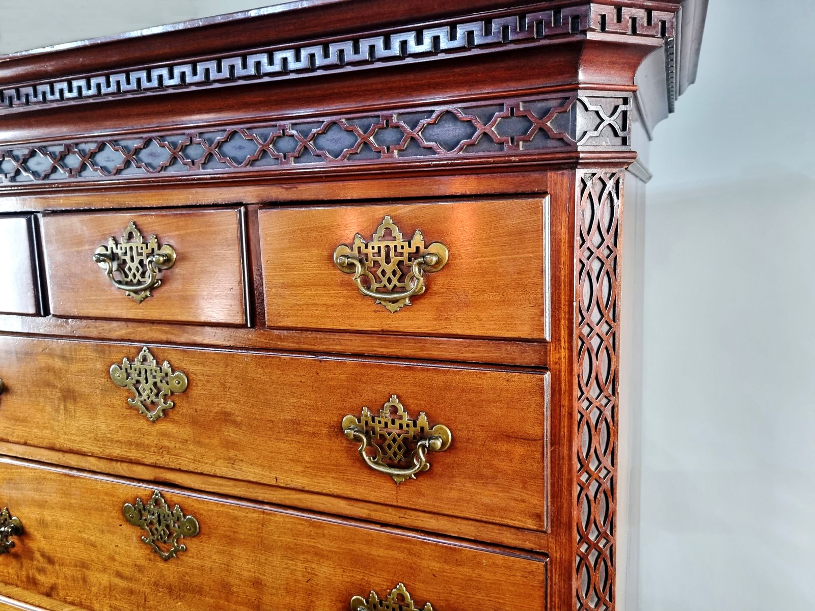 Beautiful Dated “Chippendale” George III Chest On Chest C.1760 photo Furniture