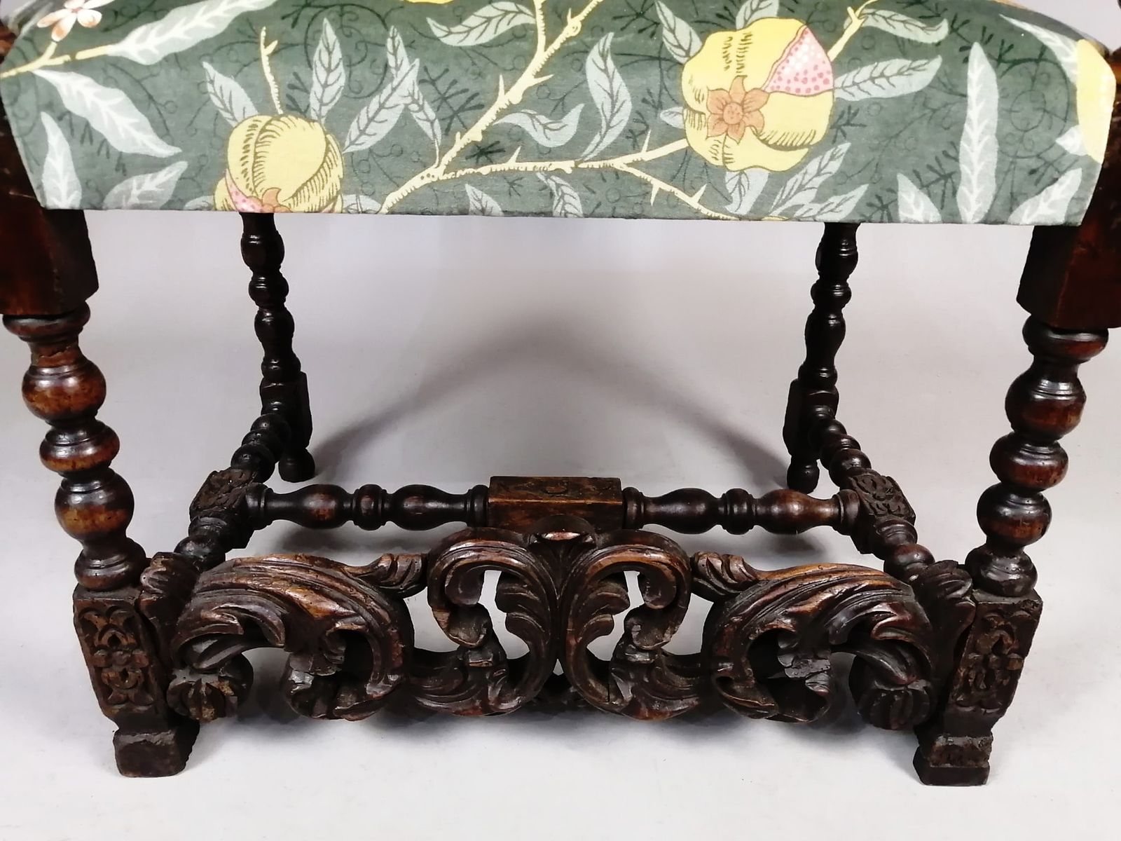 Large And Beautiful Carolean Solid Walnut Armchair C. 1670 photo Furniture