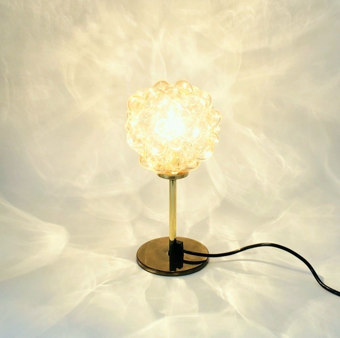 Paar Mid-Century Bubble Glass & Messing Tafellampen van Helena Tynell, Duitsland, jaren 1960 photo vinterior