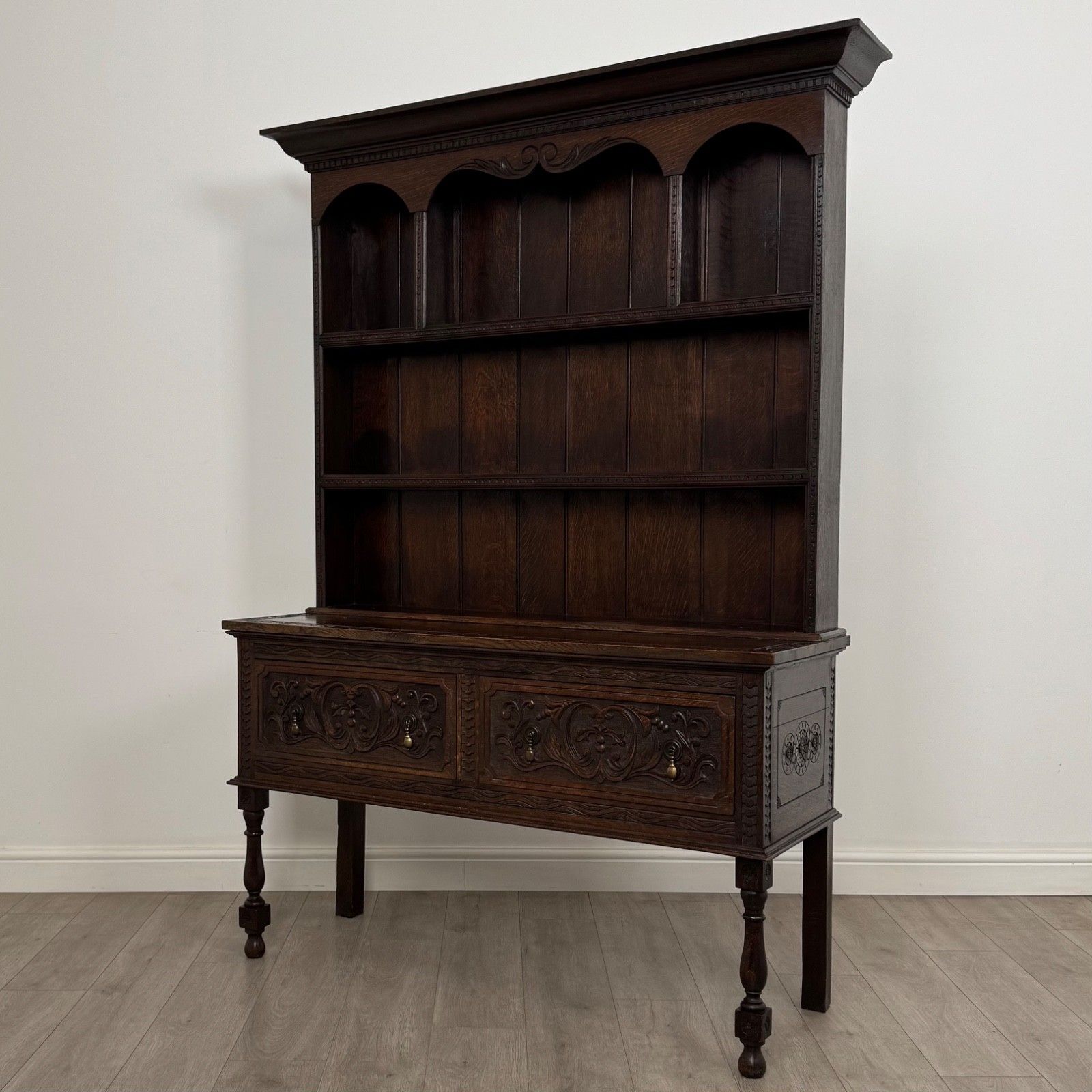Antique 19th Century Victorian Carved Oak Welsh Dresser ( Af 5884 ) photo furniture