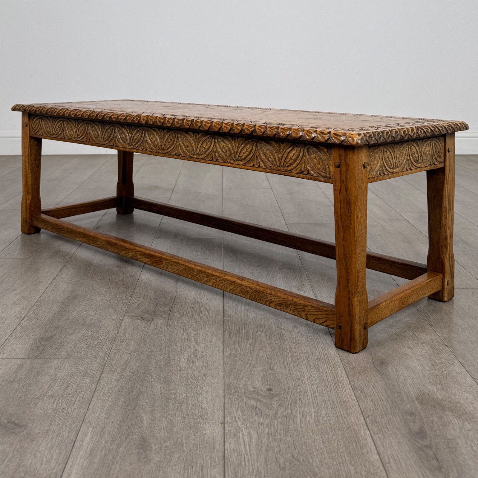 Antique 20th Century Edwardian Coffee Table In Golden Oak ( Af 5902 ) photo vinterior