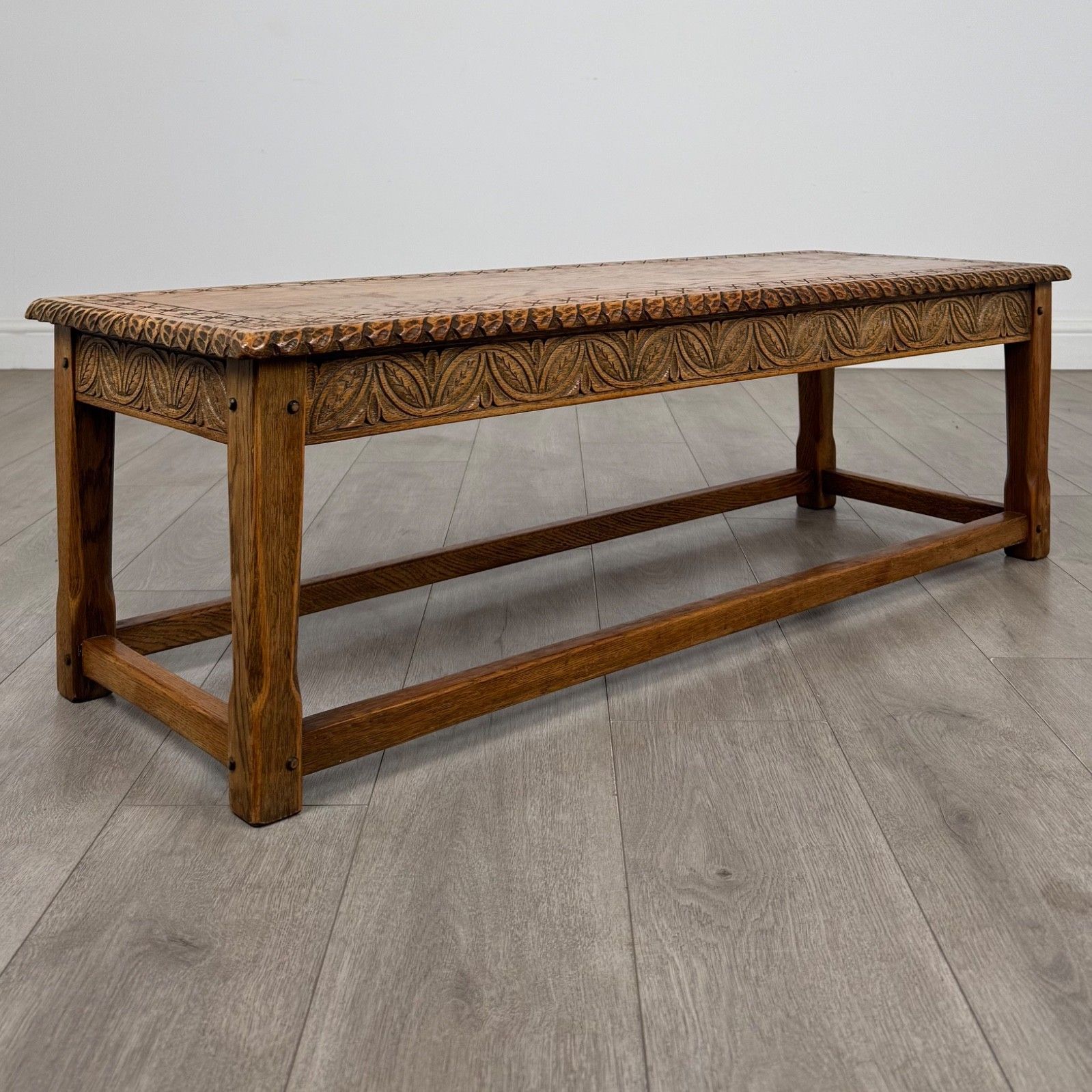 Antique 20th Century Edwardian Coffee Table In Golden Oak ( Af 5902 ) photo vintage