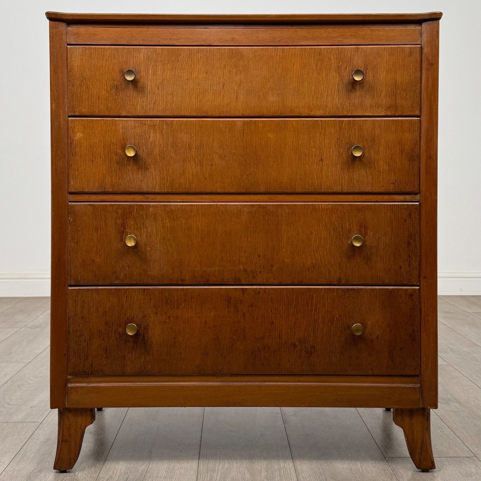 Vintage 20th Century Chest Of Drawers In Golden Oak ( Af 5835 )
