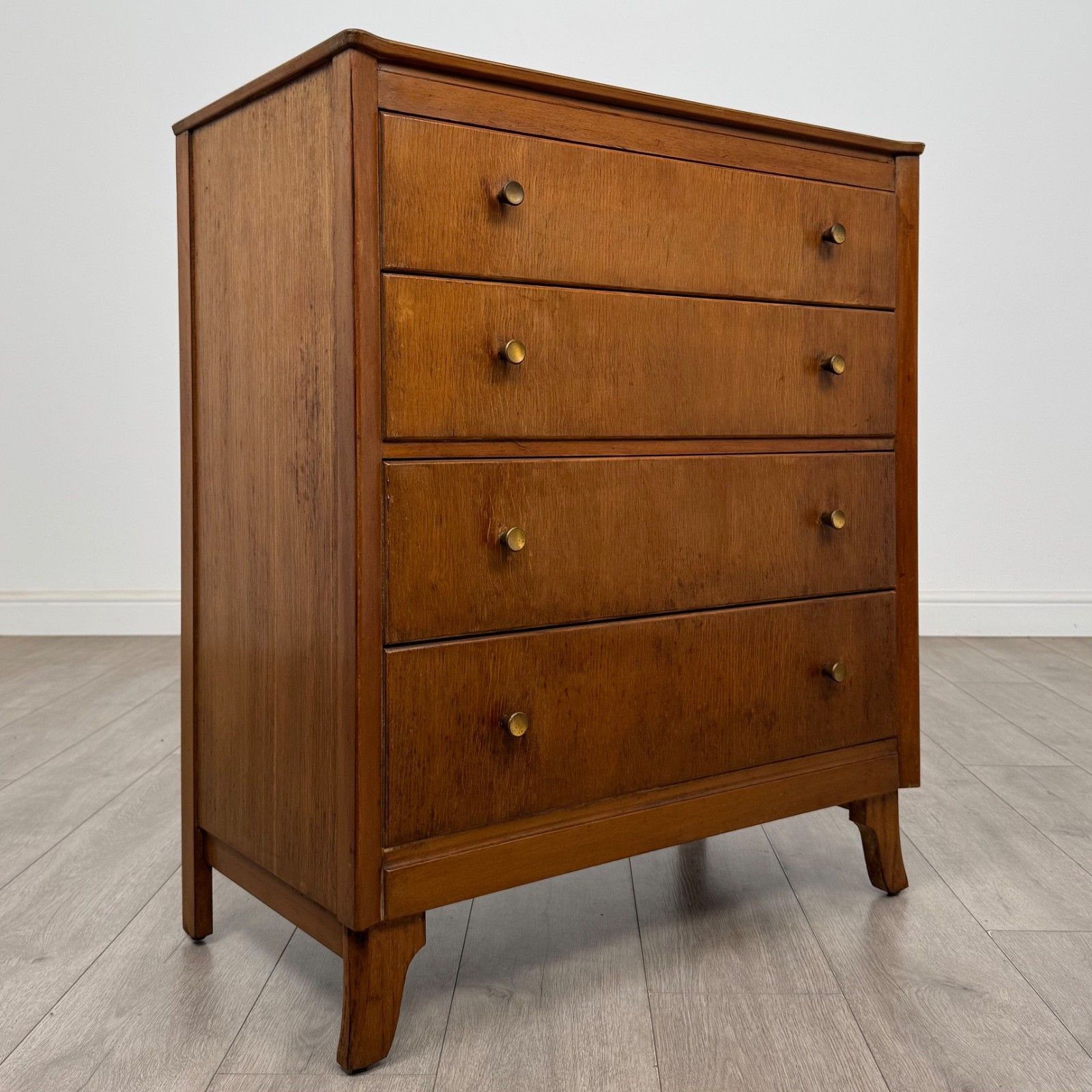 Vintage 20th Century Chest Of Drawers In Golden Oak ( Af 5835 ) photo vintage