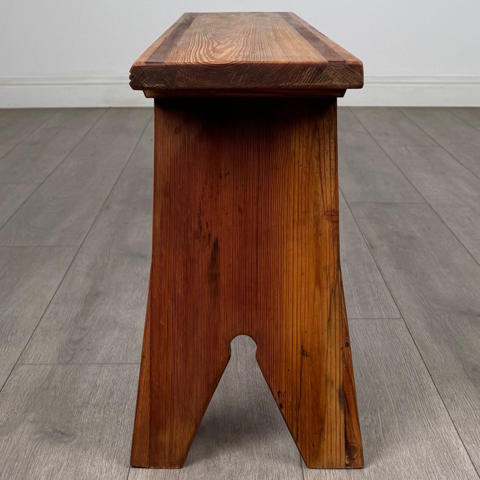 Antique 20th Century Small Good Quality Pitch Pine Bench ( Af 5874 ) photo furniture