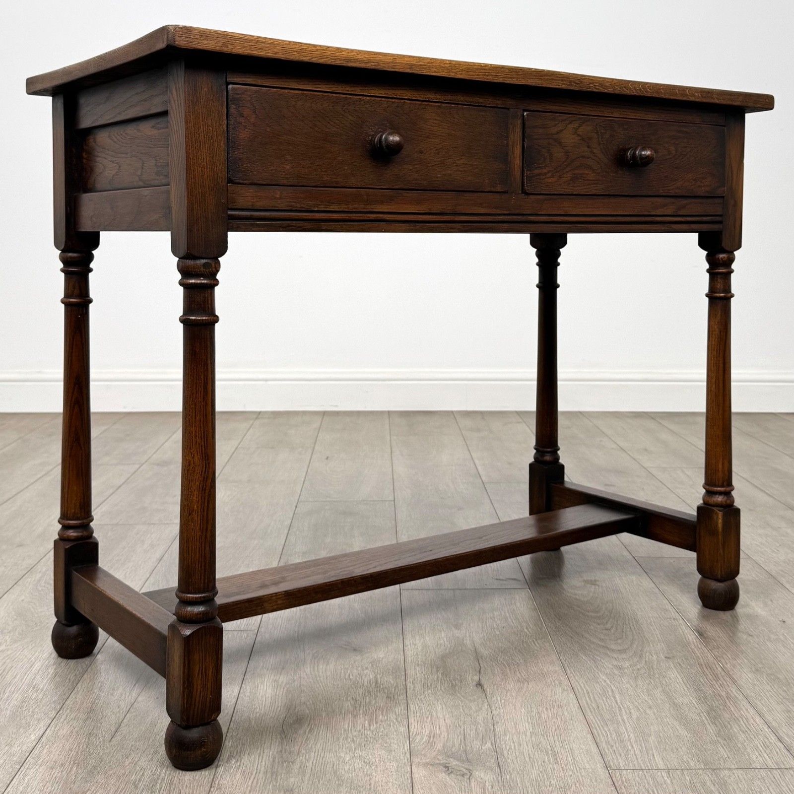 Antique 20th Century Edwardian Writing Table In Oak ( Af 5879 ) photo vintage