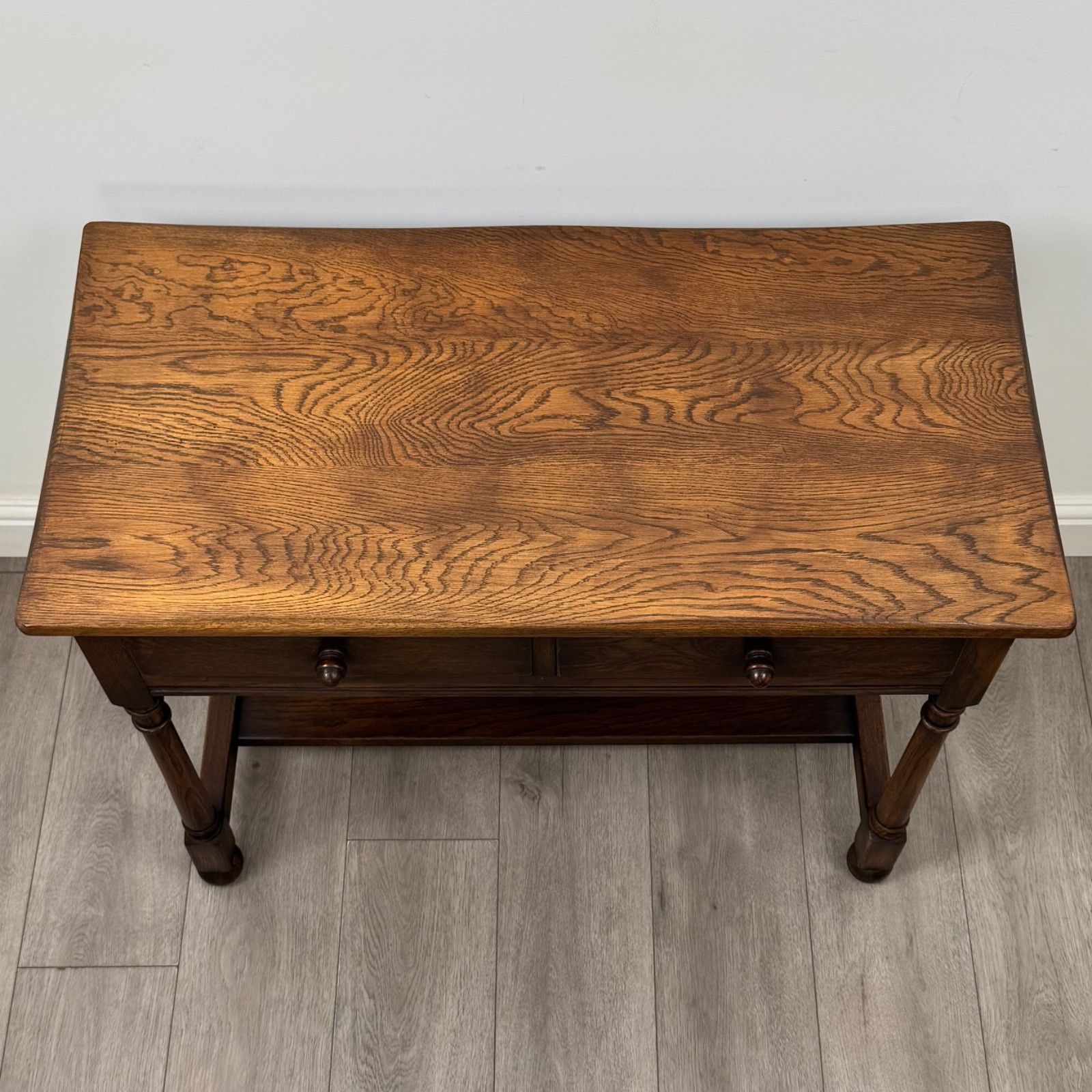 photo furniture Antique 20th Century Edwardian Writing Table In Oak ( Af 5879 )