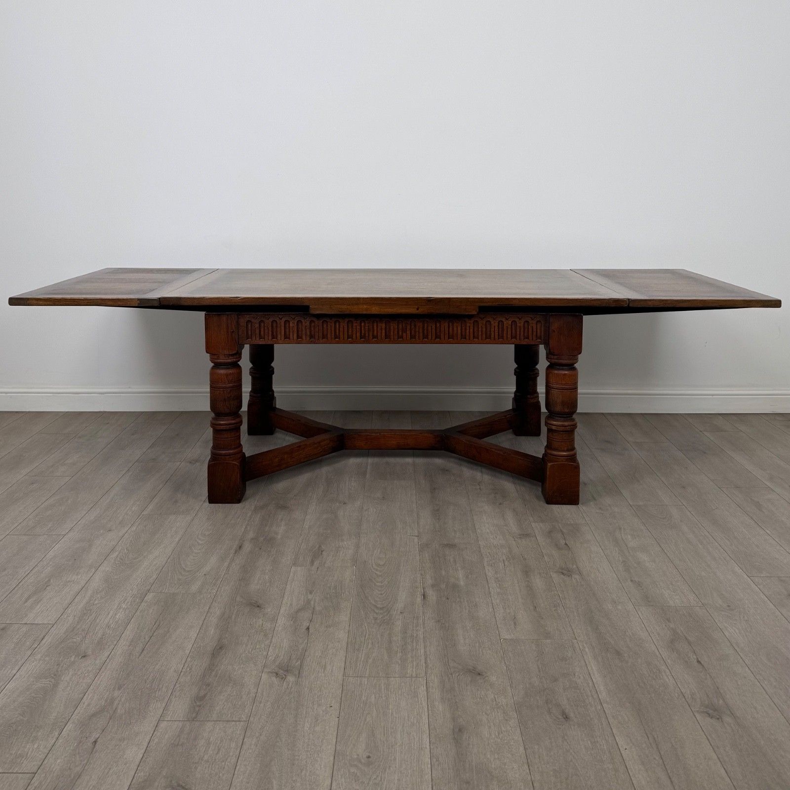 Antique 20th Century Edwardian Draw Leaf Dining Table In Oak ( Af 5908 ) photo furniture