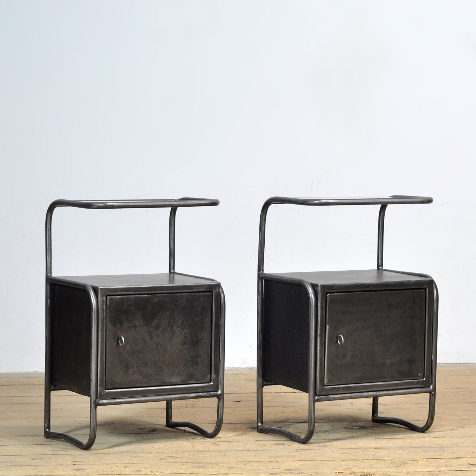 Set Of Iron Bedside Tables, 1950s photo furniture