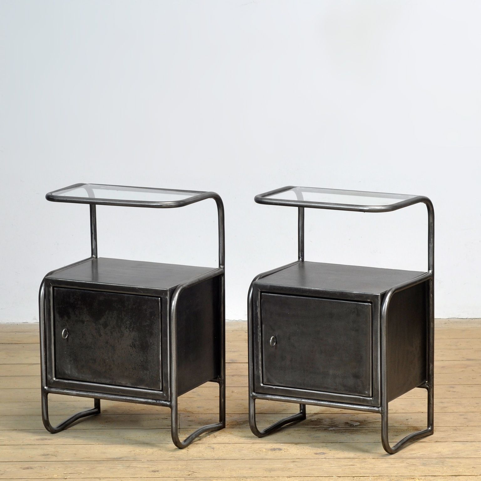Set Of Iron Bedside Tables, 1950s