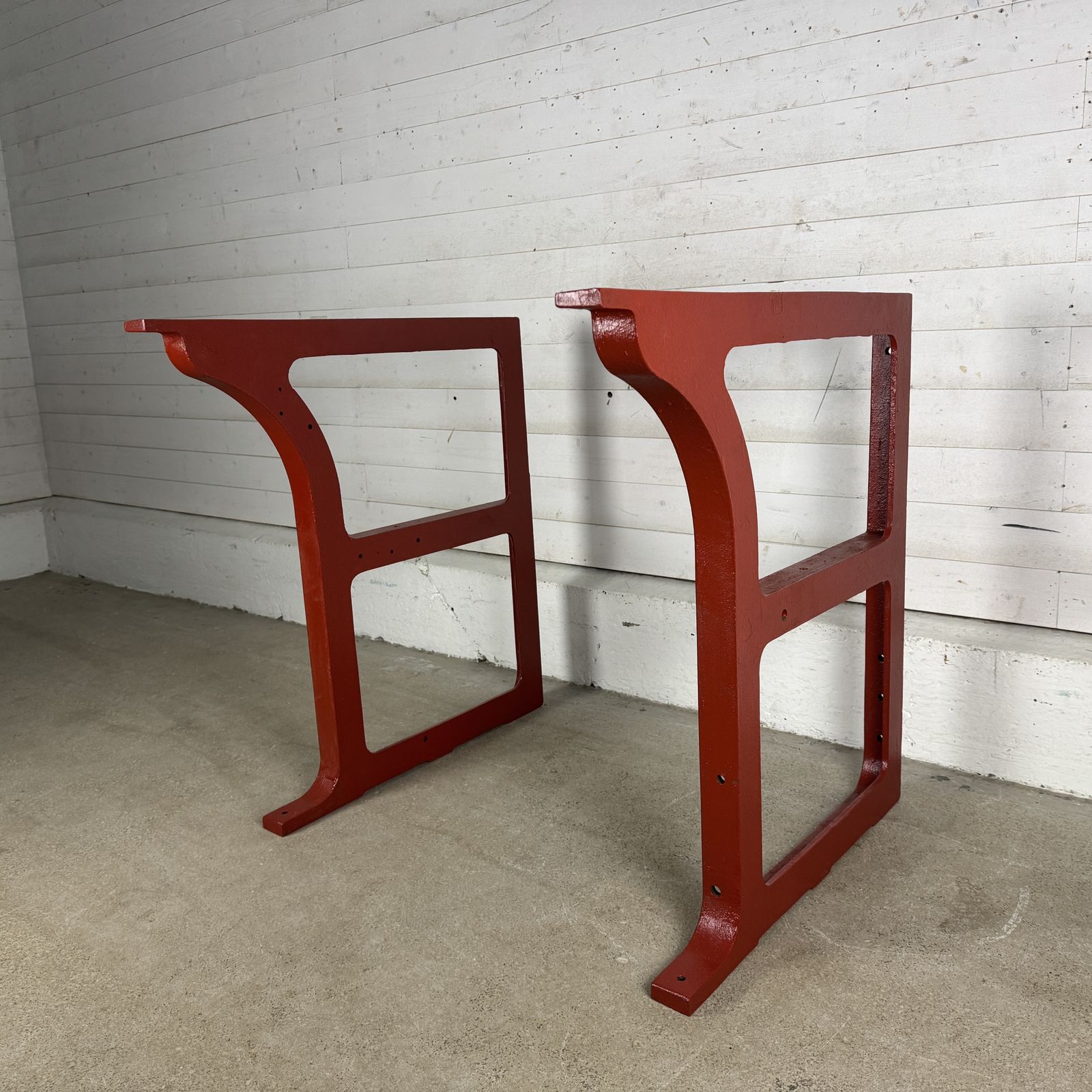 Pair Of Primed Antique Industrial Bench Legs