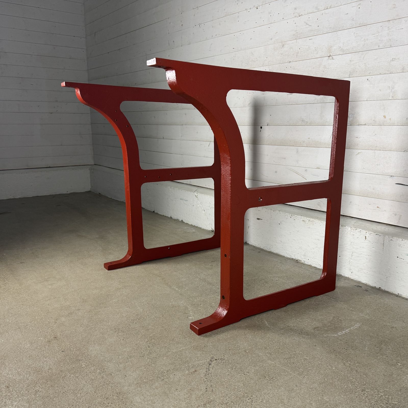 Pair Of Primed Antique Industrial Bench Legs photo vinterior