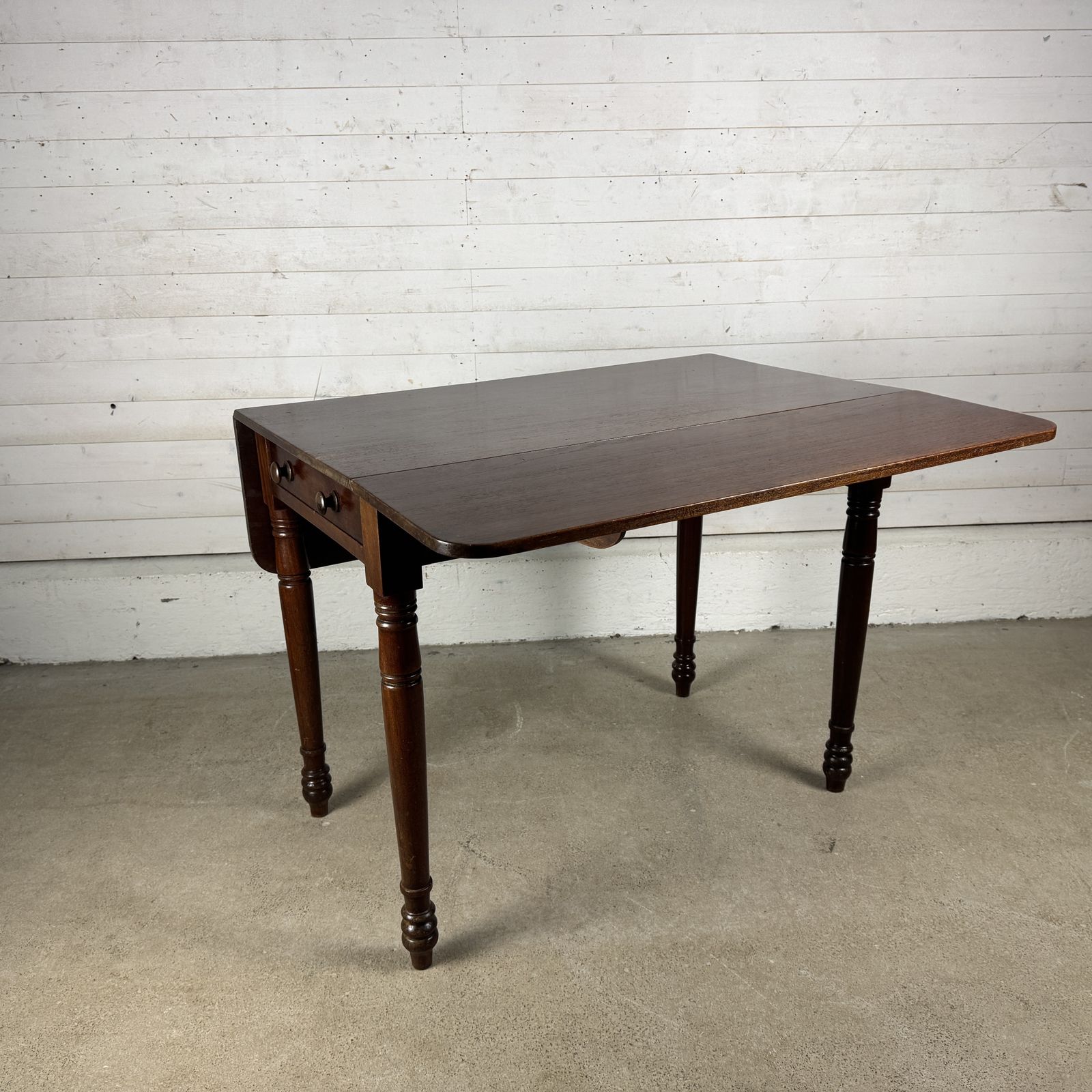 Antique Mahogany Drop Leaf Table With One Drawer photo Furniture