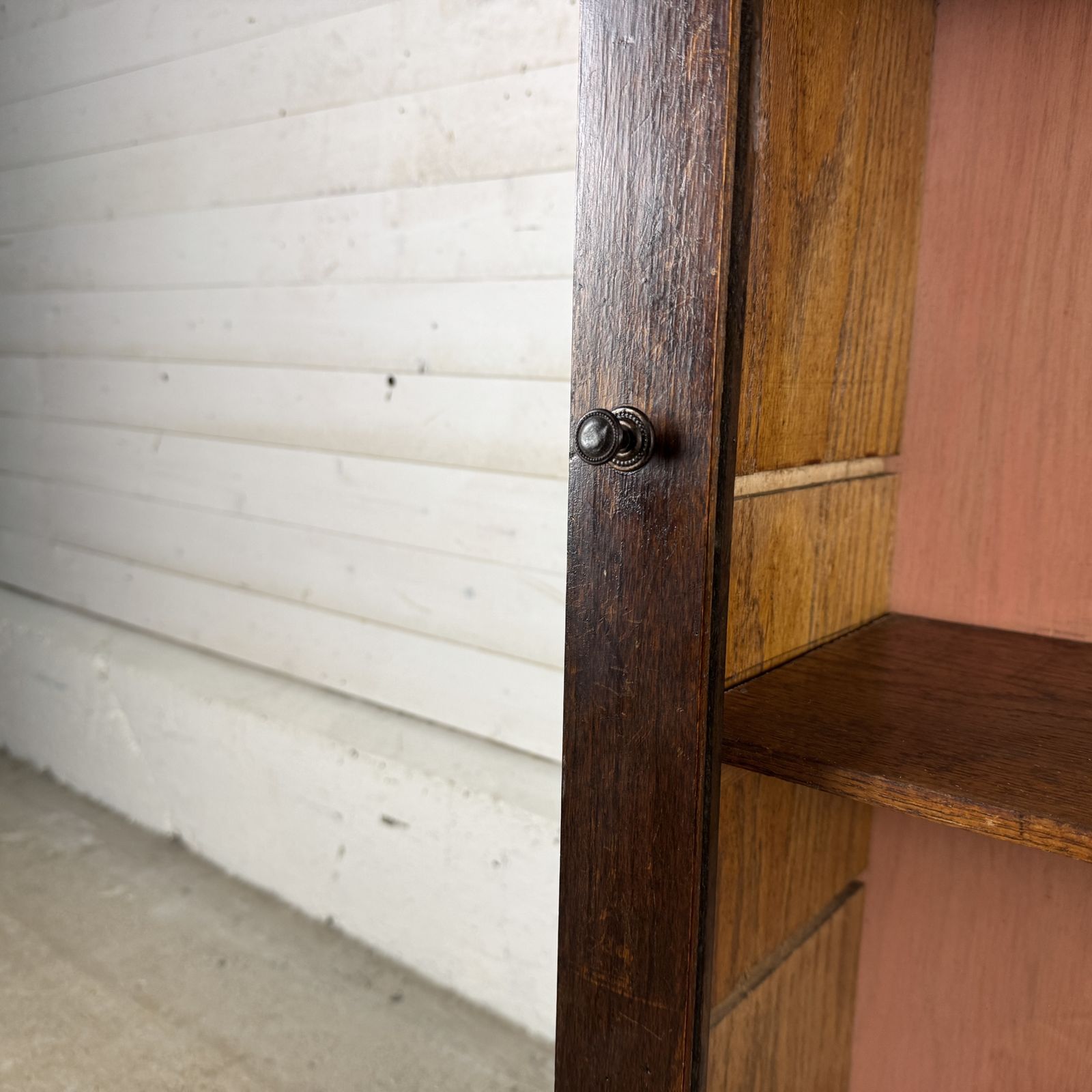 Vintage 1940s Glazed Oak Cabinet photo 395.0