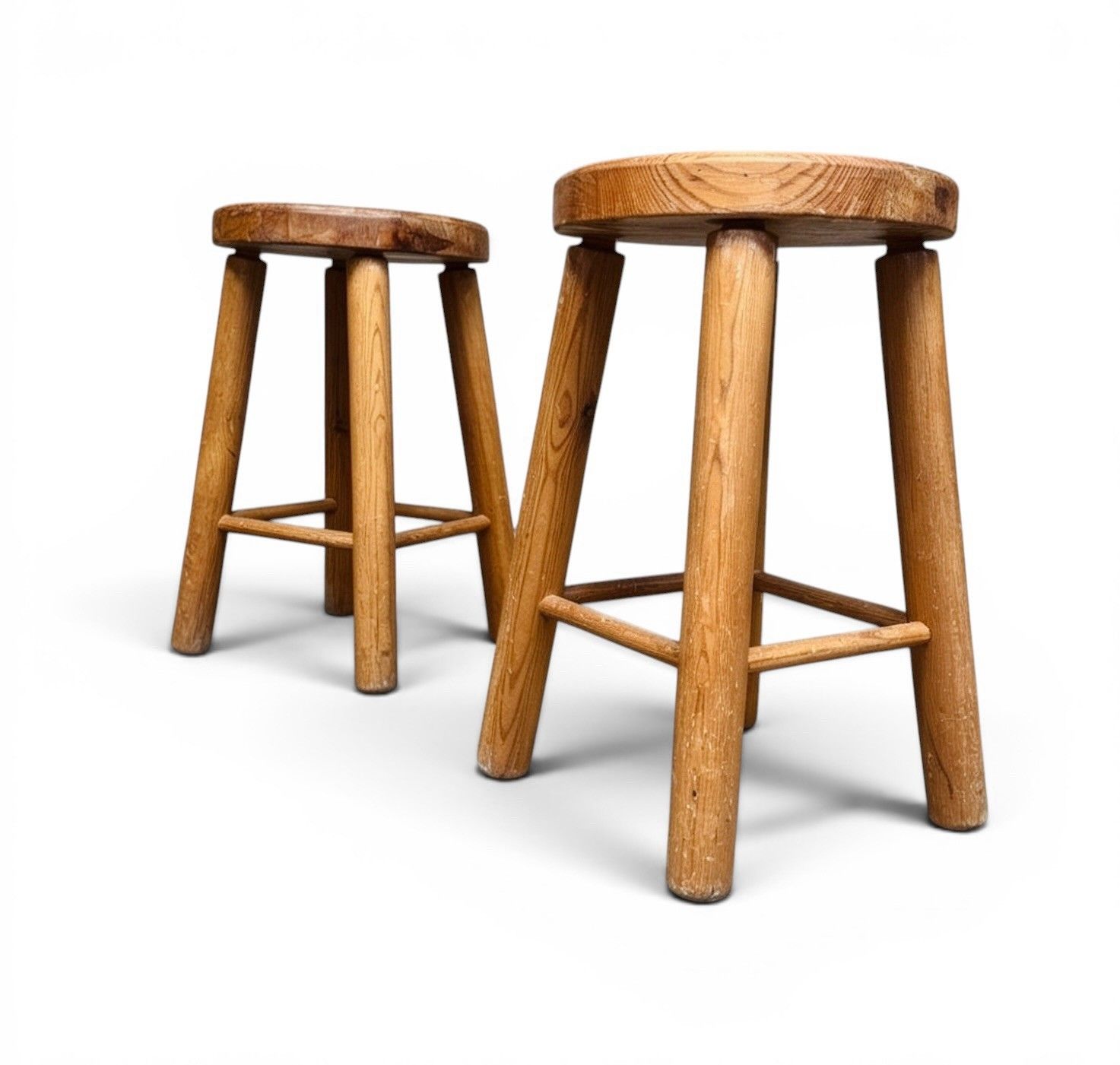 Pair Of Vintage Style Pine Kitchen Stools Milking Stools Very Decorative photo furniture