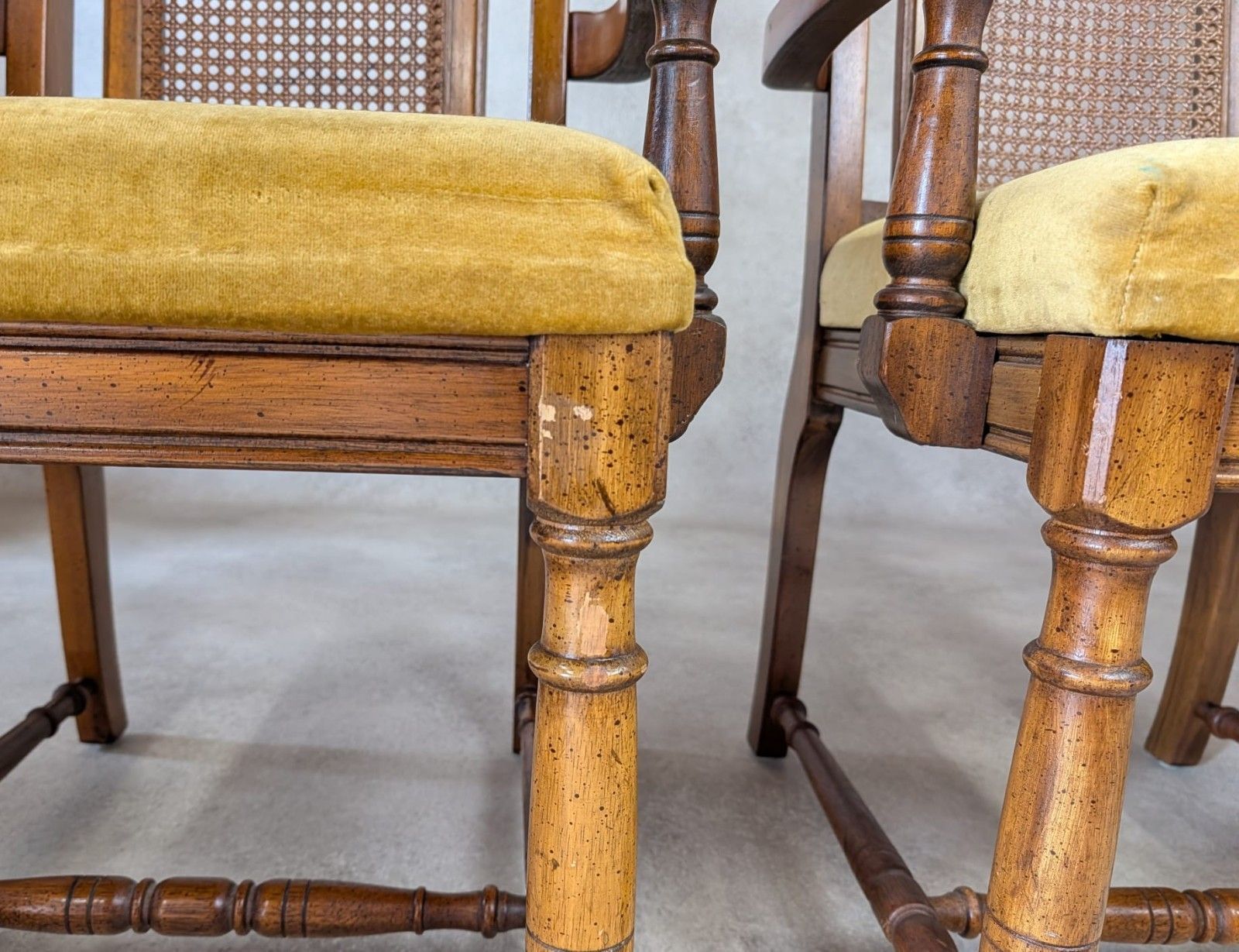 Pair Of Vintage William & Mary Style High Back Armchairs / Carver Chairs photo 145.0