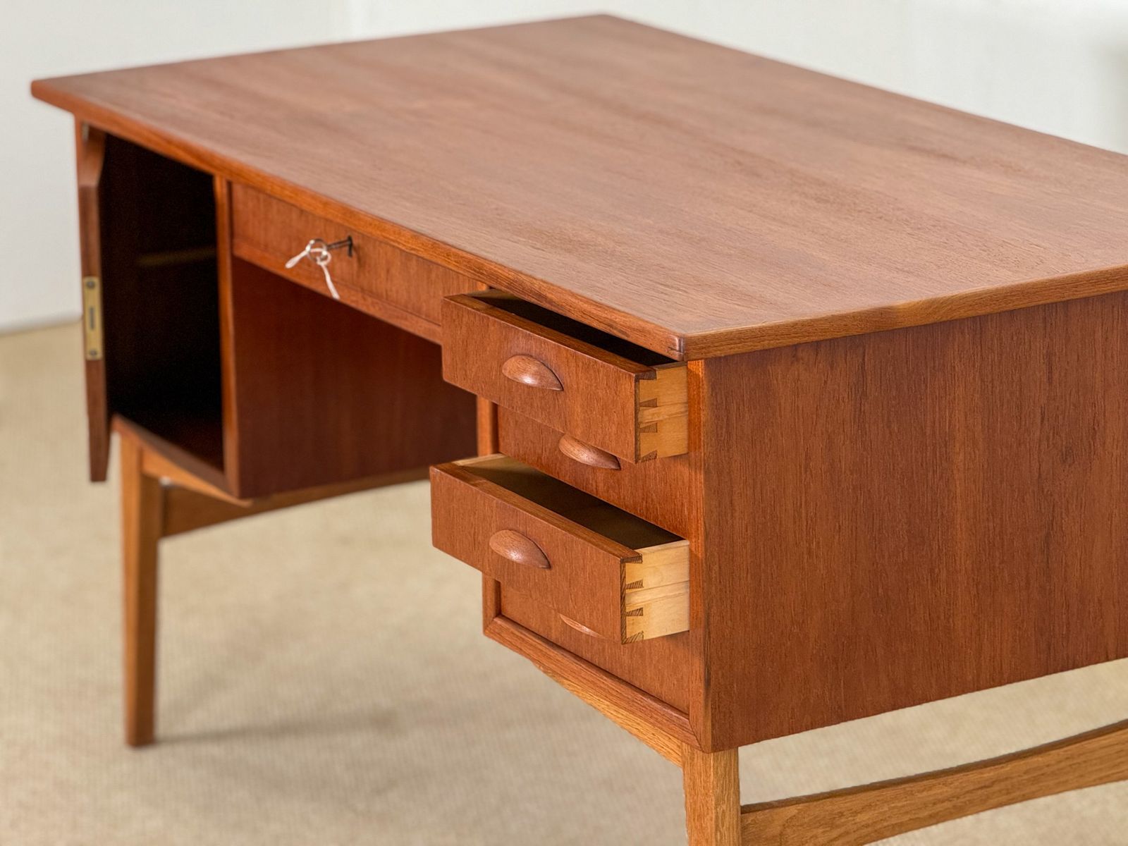 Furniture Svend å. Madsen Mid Century Danish Teak Desk, Denmark, 1960s photo