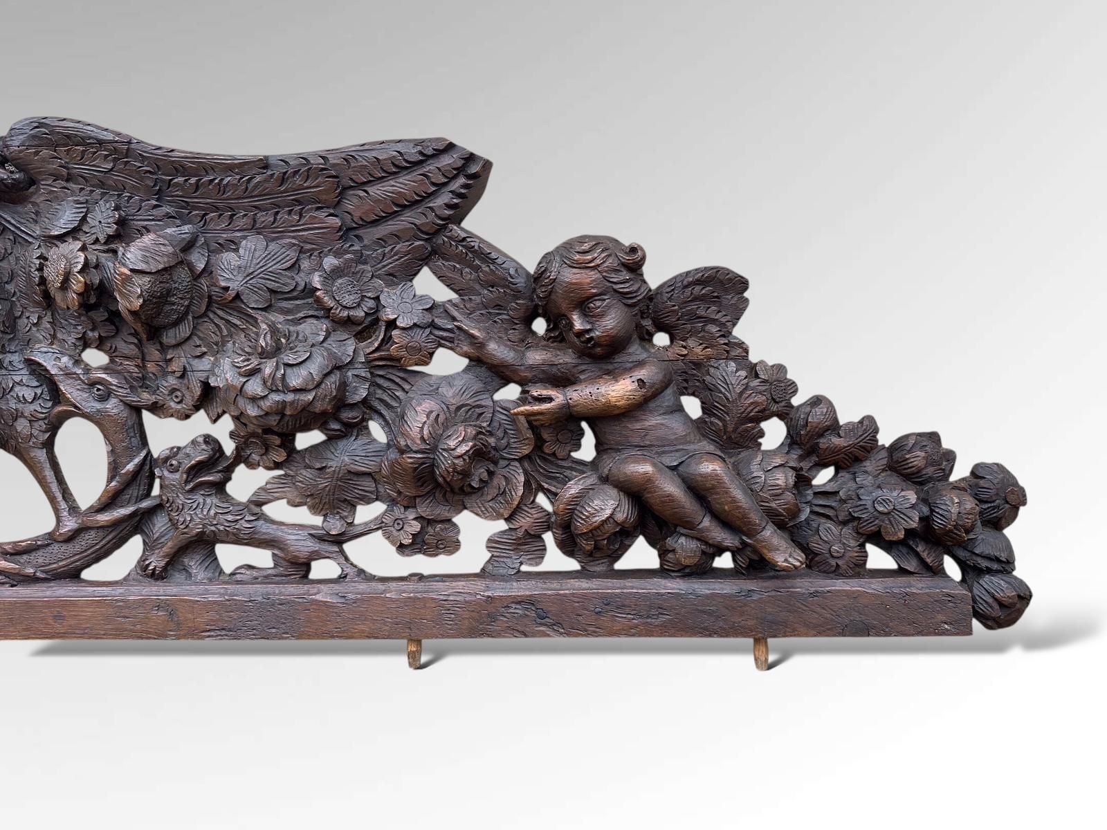 French Carved Pediment Heraldic Eagle Architectural Wall Art photo 1295.0