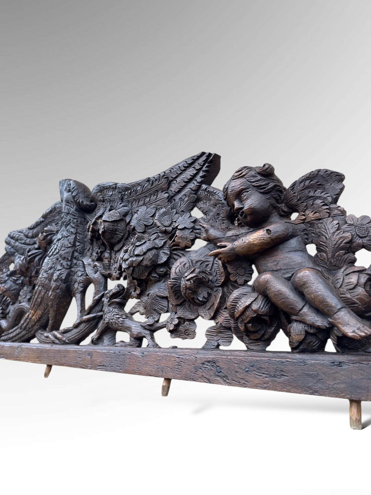 photo for sale French Carved Pediment Heraldic Eagle Architectural Wall Art